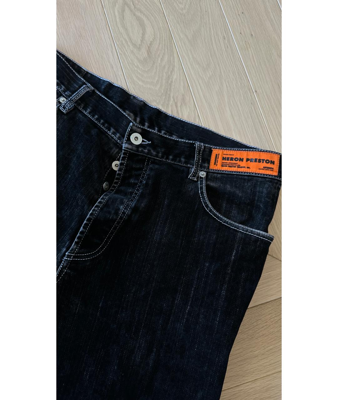 HERON PRESTON Черные хлопко-эластановые прямые джинсы, фото 3