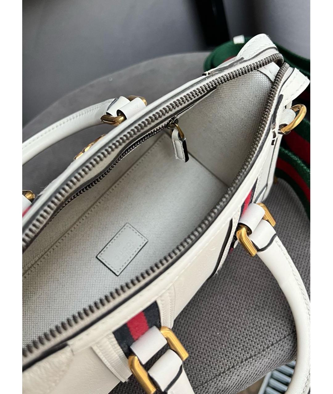 GUCCI Бежевая кожаная сумка с короткими ручками, фото 4