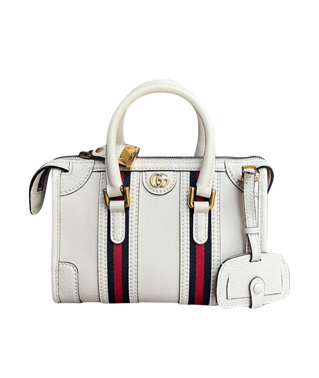 GUCCI Бежевая кожаная сумка с короткими ручками, фото 1
