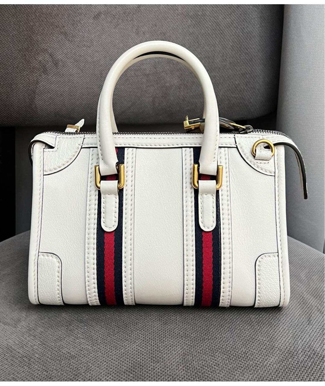 GUCCI Бежевая кожаная сумка с короткими ручками, фото 3
