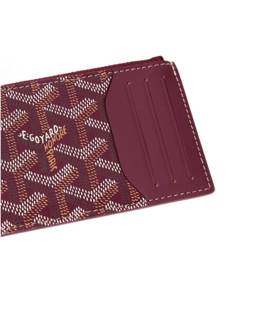 GOYARD Бордовый кожаный кардхолдер, фото 3