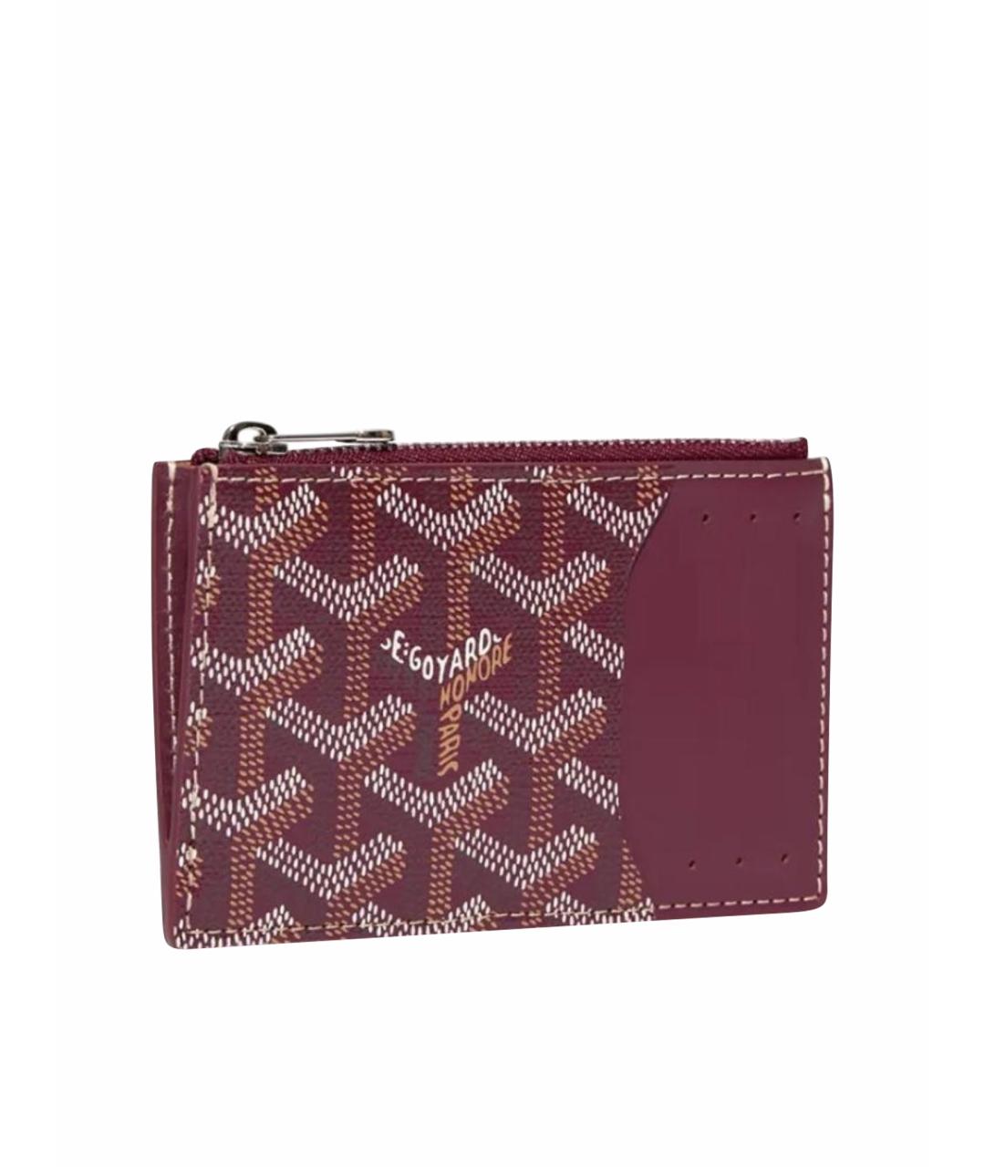 GOYARD Бордовый кожаный кардхолдер, фото 1