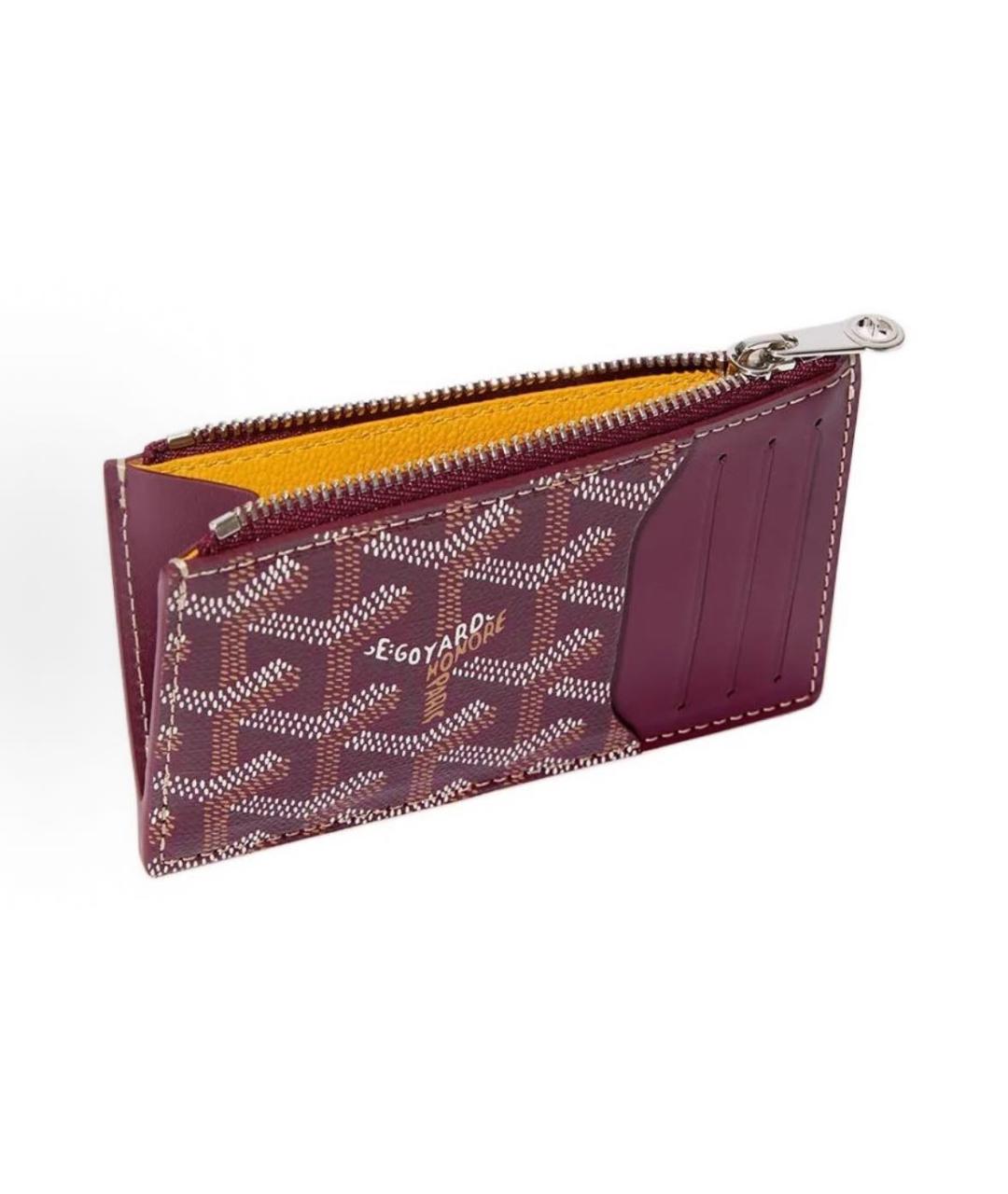 GOYARD Бордовый кожаный кардхолдер, фото 2