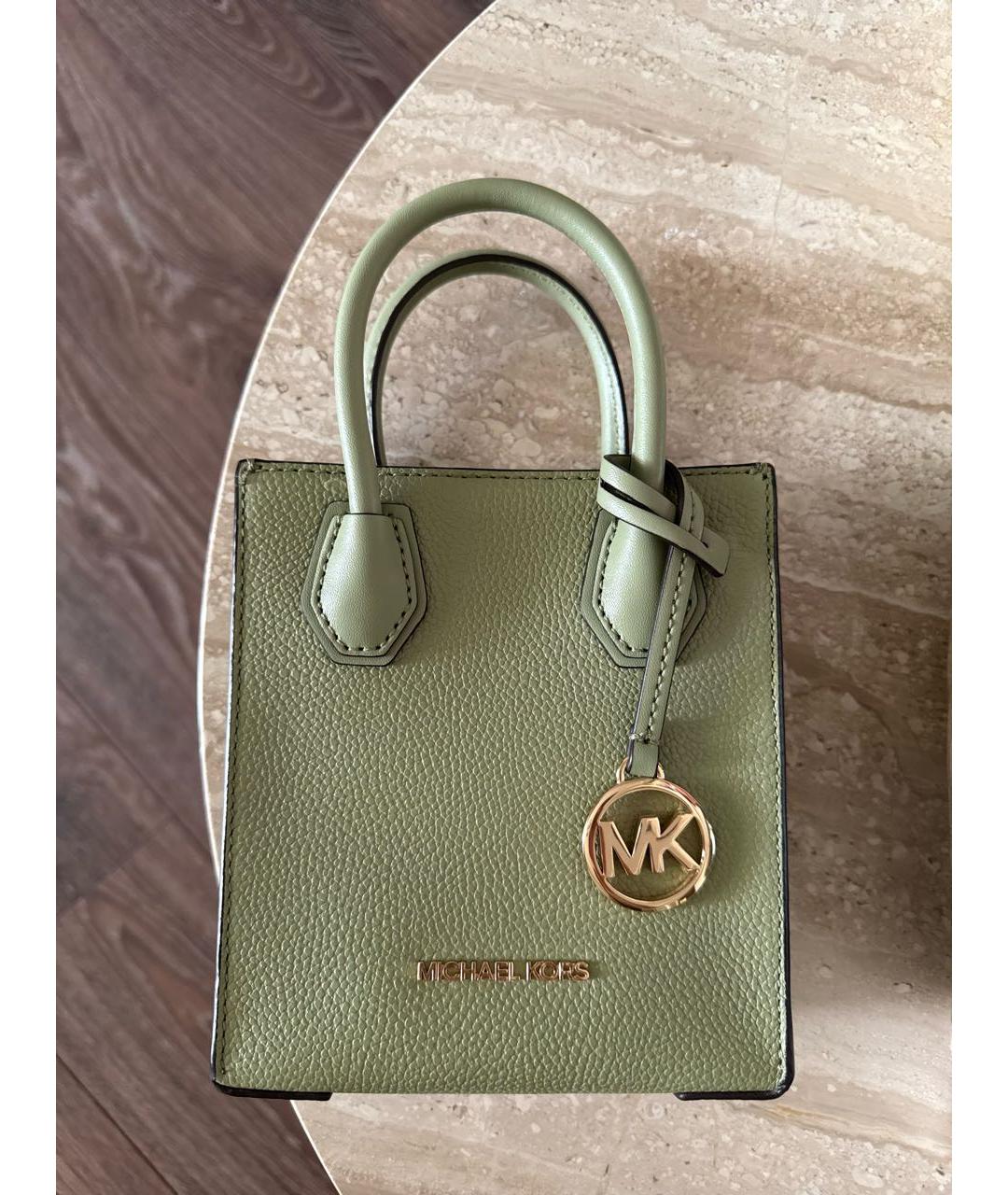 MICHAEL KORS Зеленая кожаная сумка тоут, фото 6