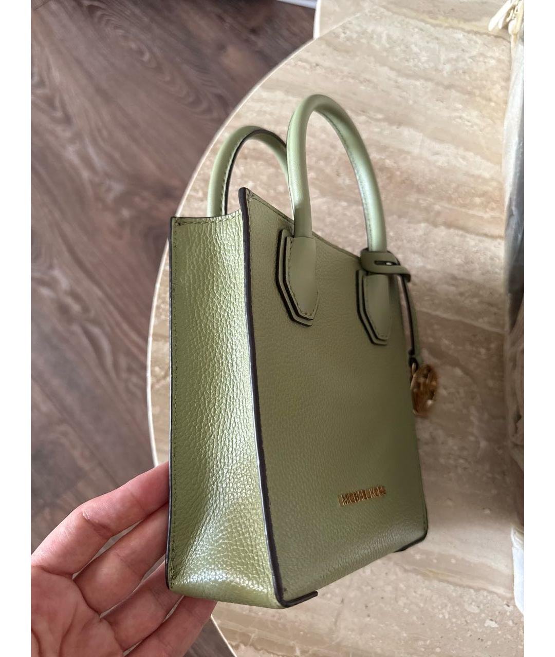 MICHAEL KORS Зеленая кожаная сумка тоут, фото 2