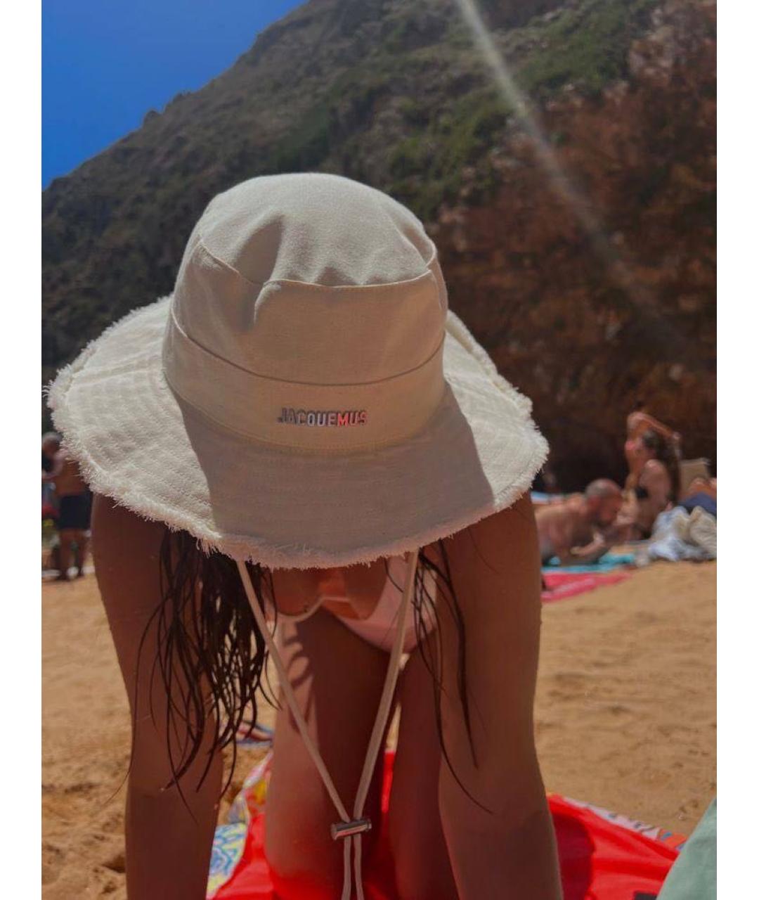 JACQUEMUS Бежевая хлопковая панама, фото 6