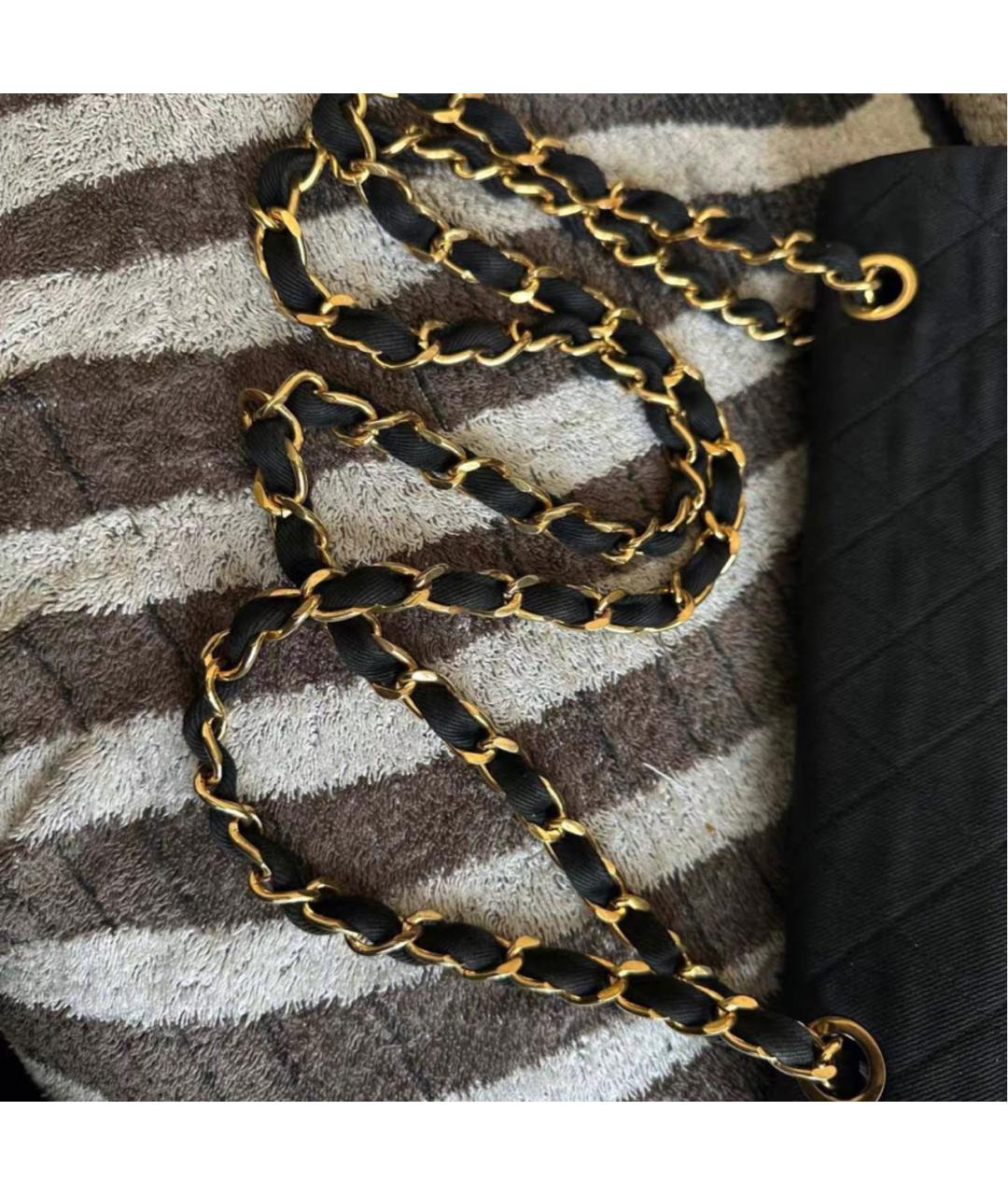 CHANEL Черная тканевая сумка тоут, фото 3