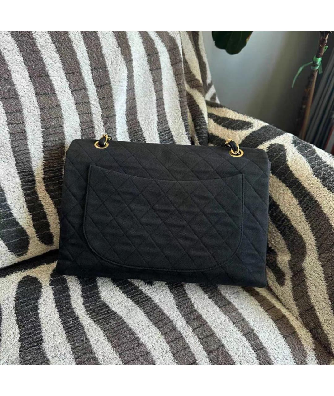 CHANEL Черная тканевая сумка тоут, фото 2