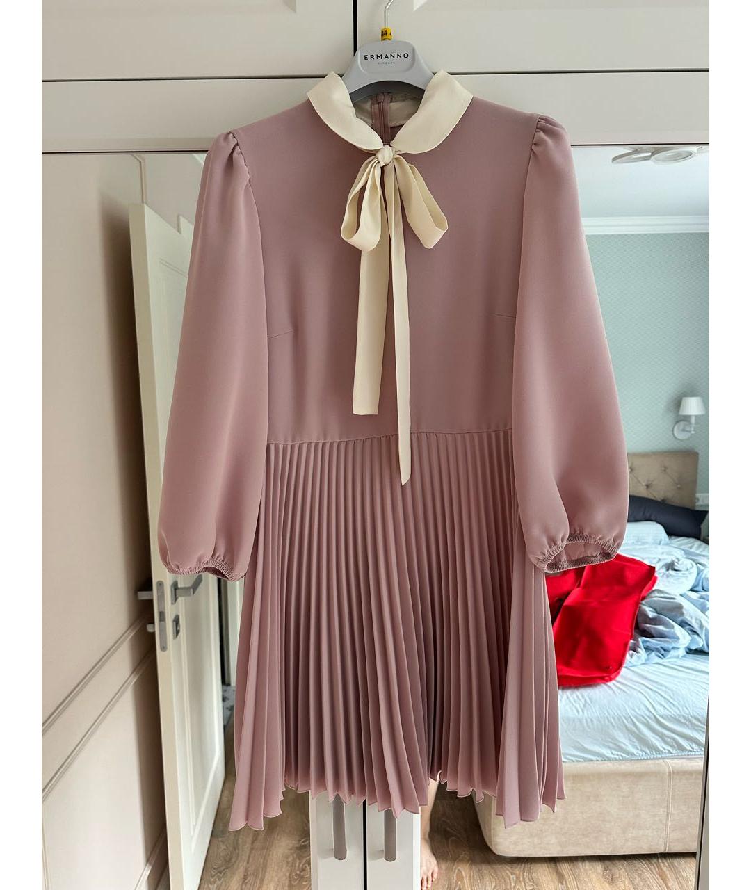 RED VALENTINO Коралловое полиэстеровое повседневное платье, фото 9