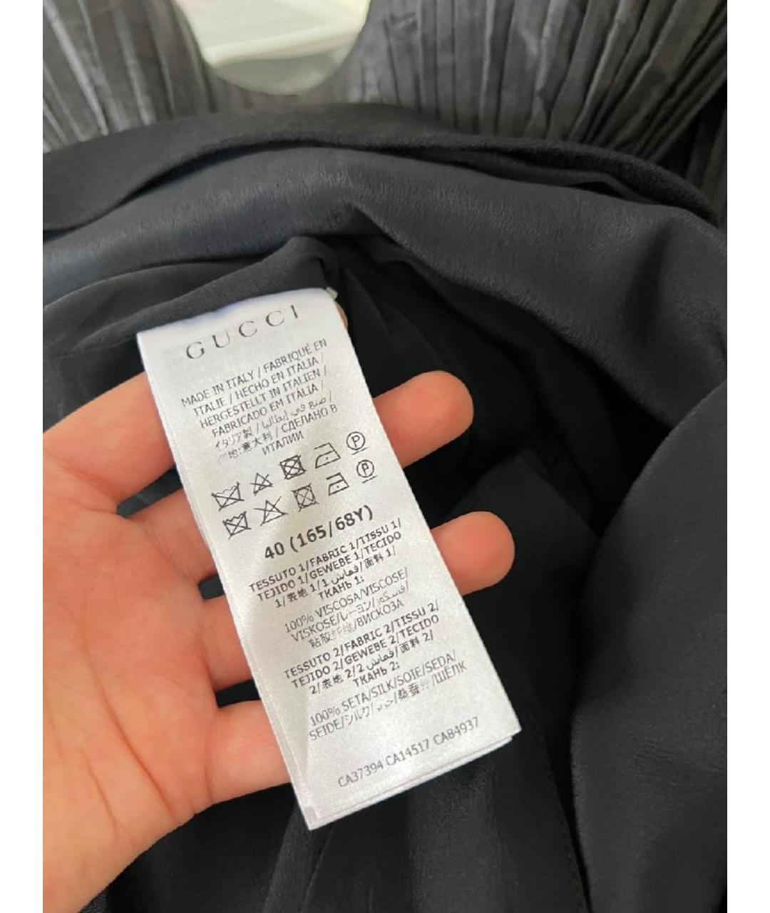 GUCCI Черная вискозная юбка миди, фото 6