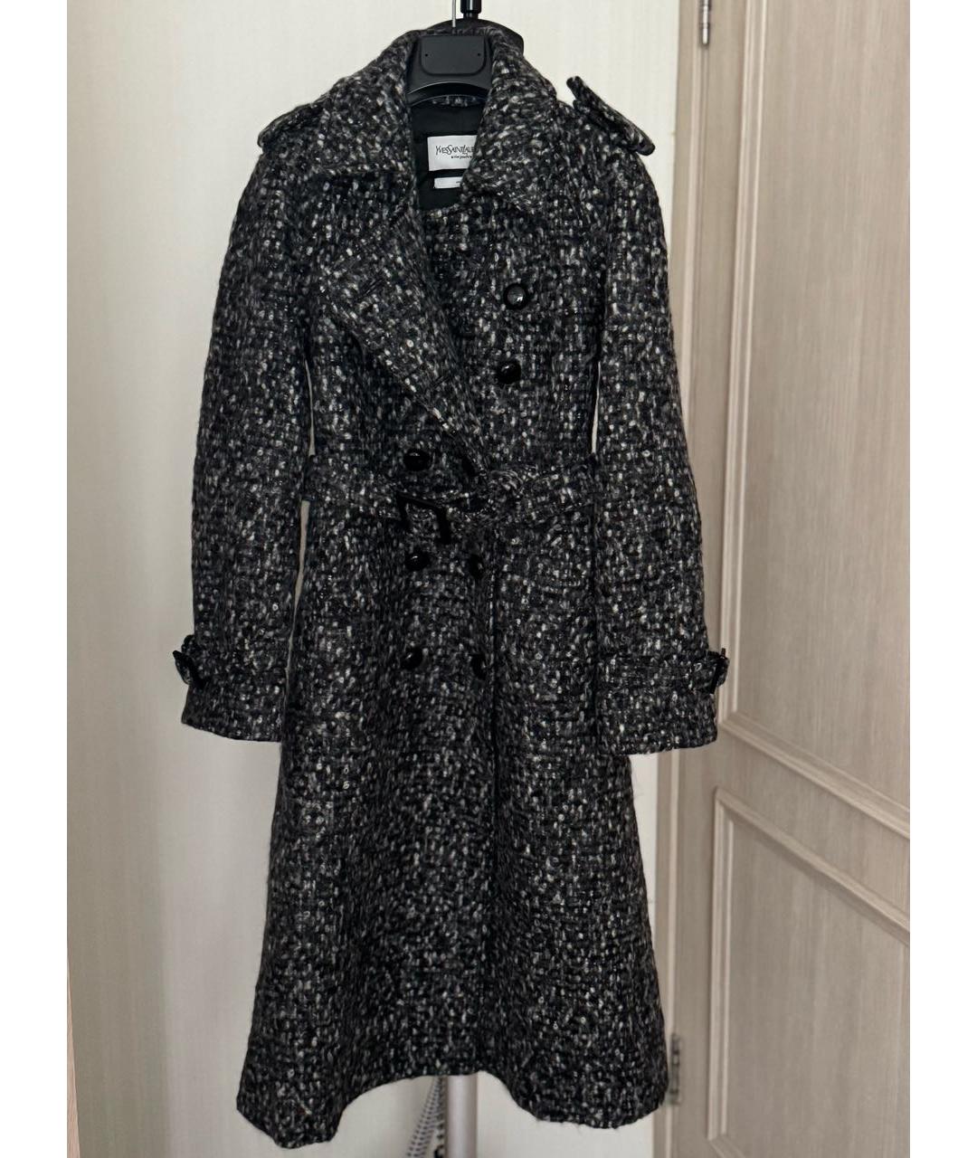SAINT LAURENT Антрацитовое пальто, фото 9