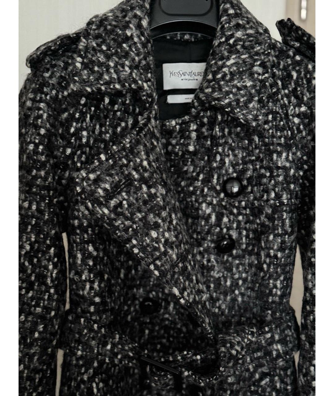 SAINT LAURENT Антрацитовое пальто, фото 2
