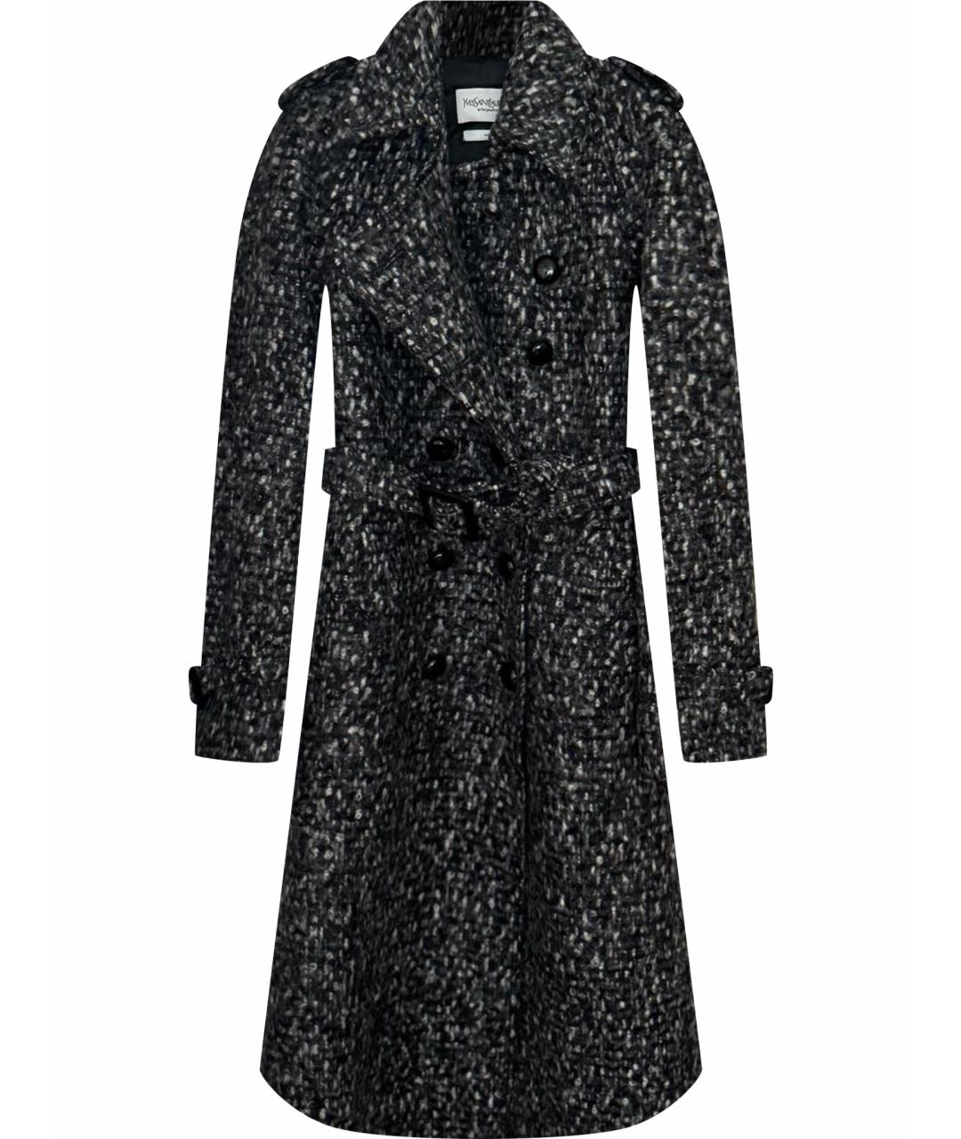 SAINT LAURENT Антрацитовое пальто, фото 1