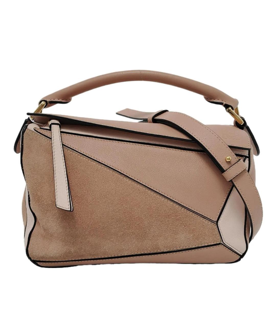 LOEWE Бежевая кожаная сумка через плечо, фото 9