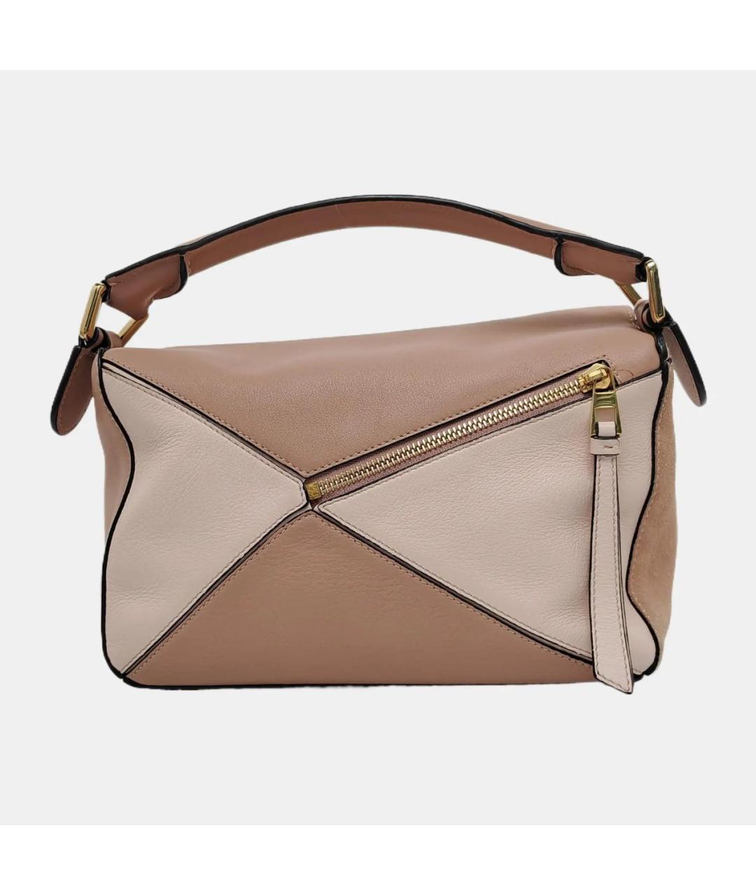 LOEWE Бежевая кожаная сумка через плечо, фото 4