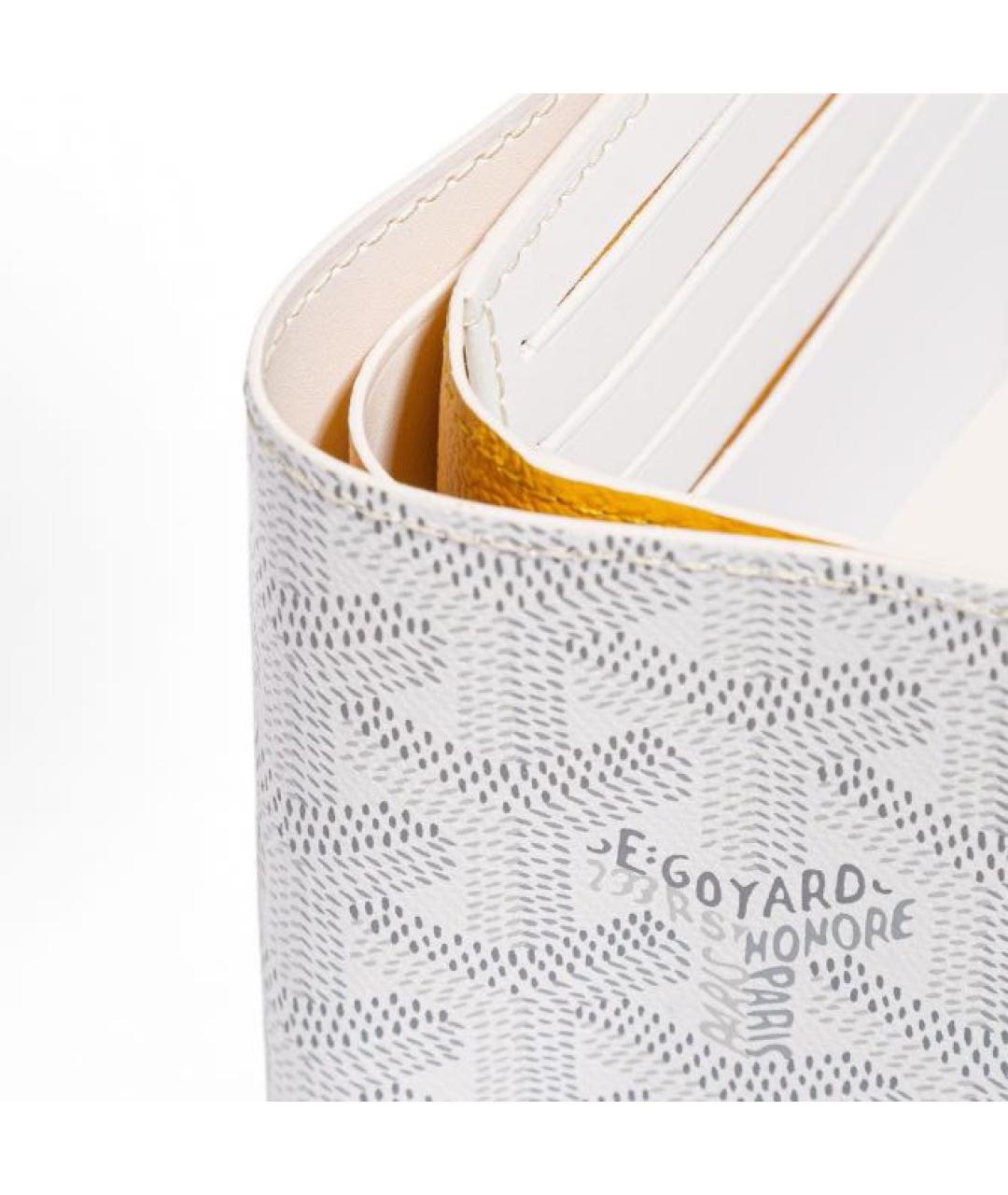 GOYARD Белый кожаный кошелек, фото 3