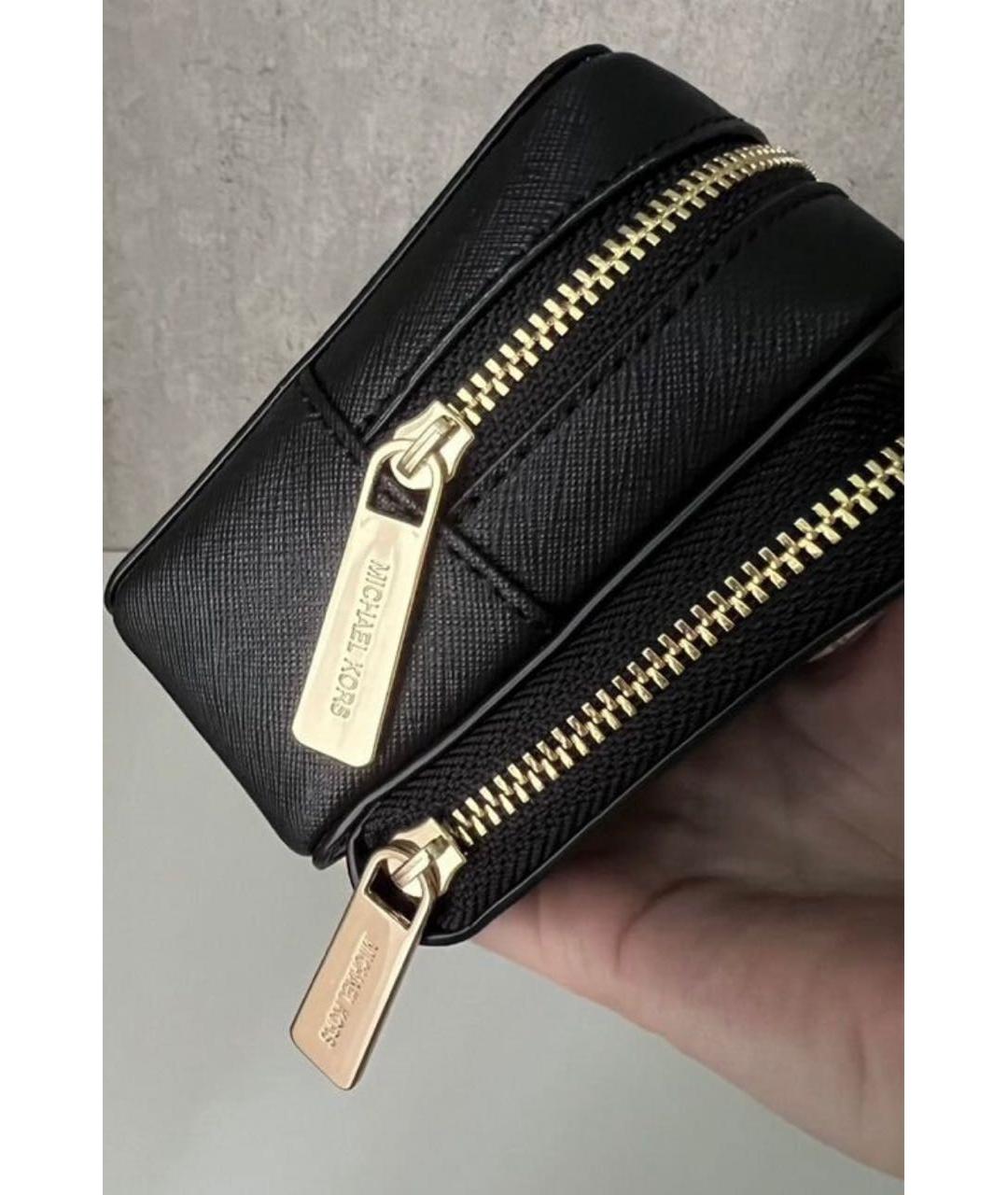 MICHAEL KORS Черная кожаная косметичка, фото 6