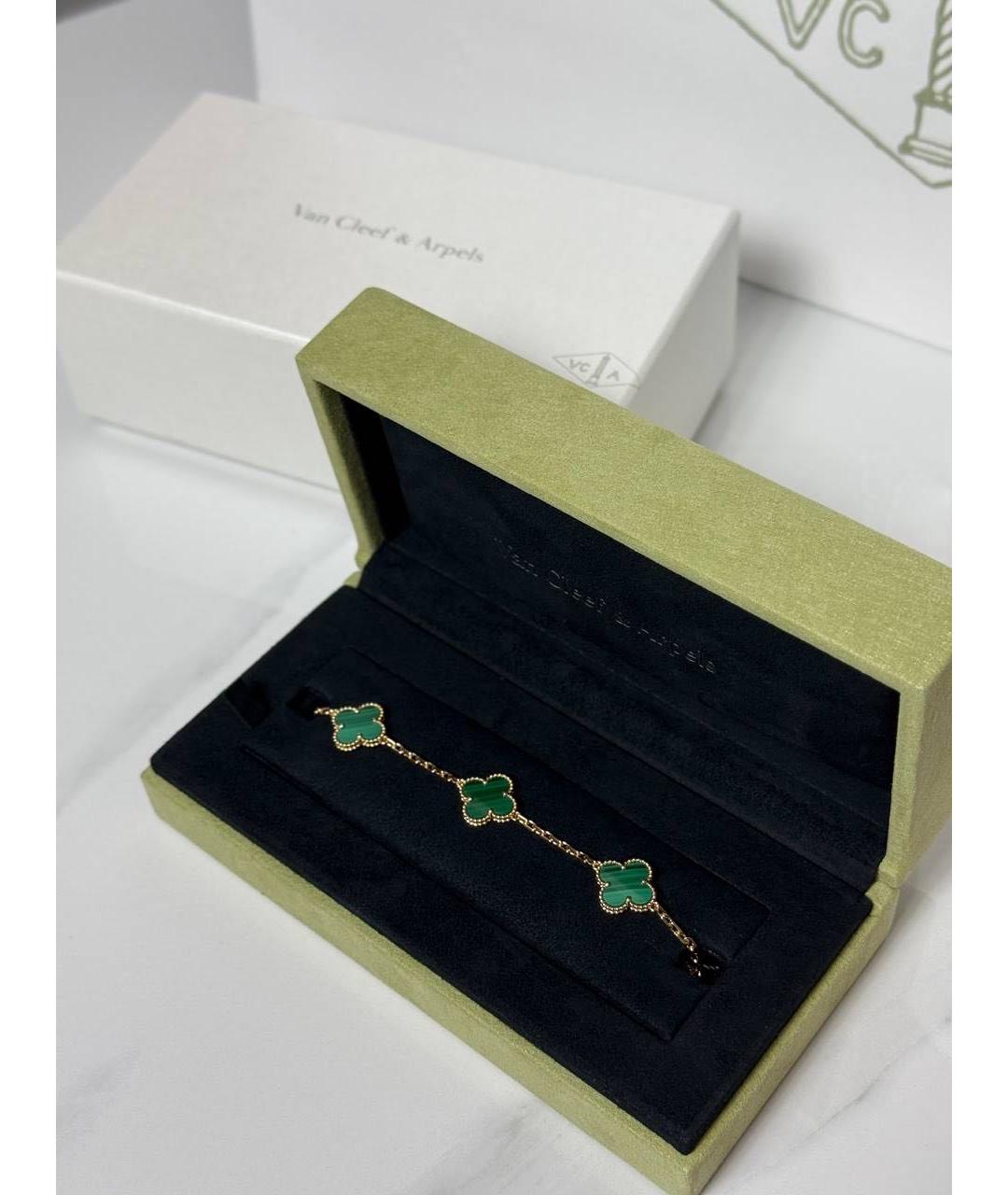 VAN CLEEF & ARPELS Зеленый браслет из желтого золота, фото 4