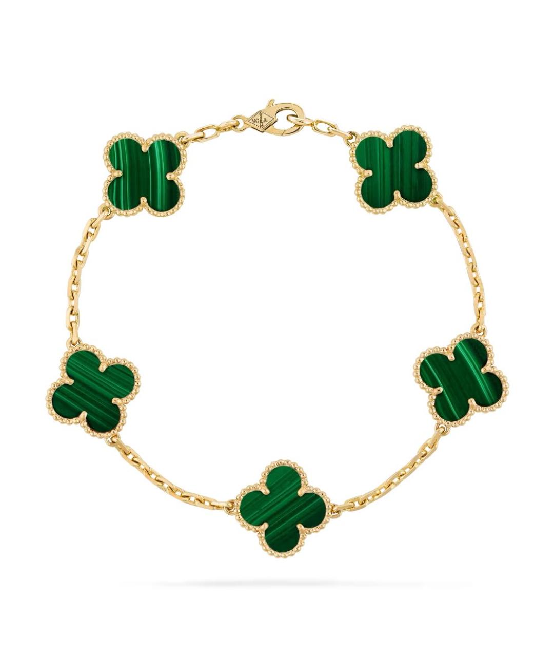 VAN CLEEF & ARPELS Зеленый браслет из желтого золота, фото 5