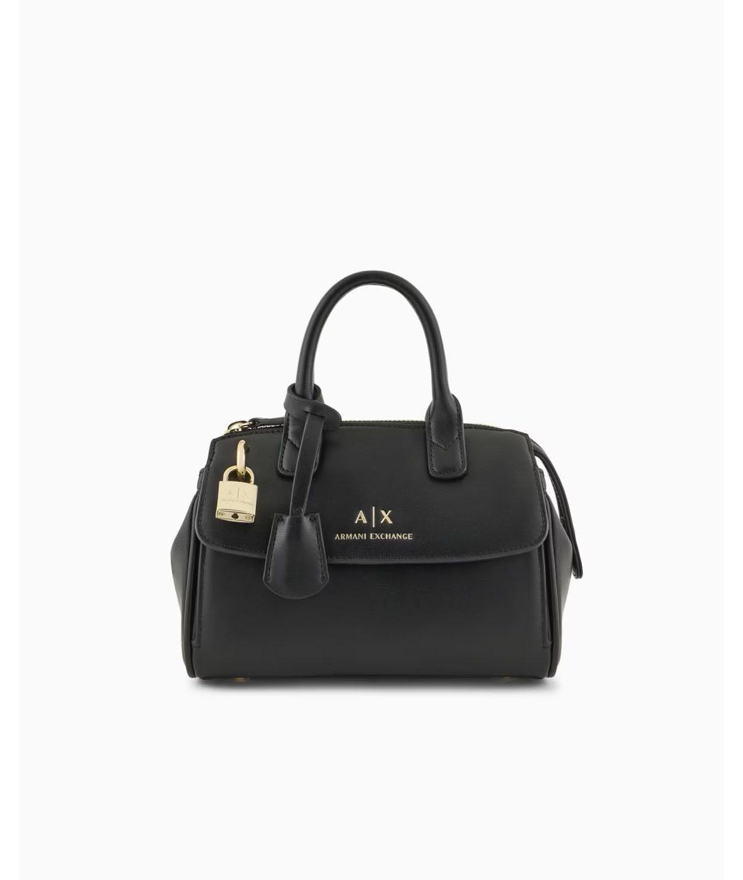 ARMANI EXCHANGE Черная сумка с короткими ручками из искусственной кожи, фото 6