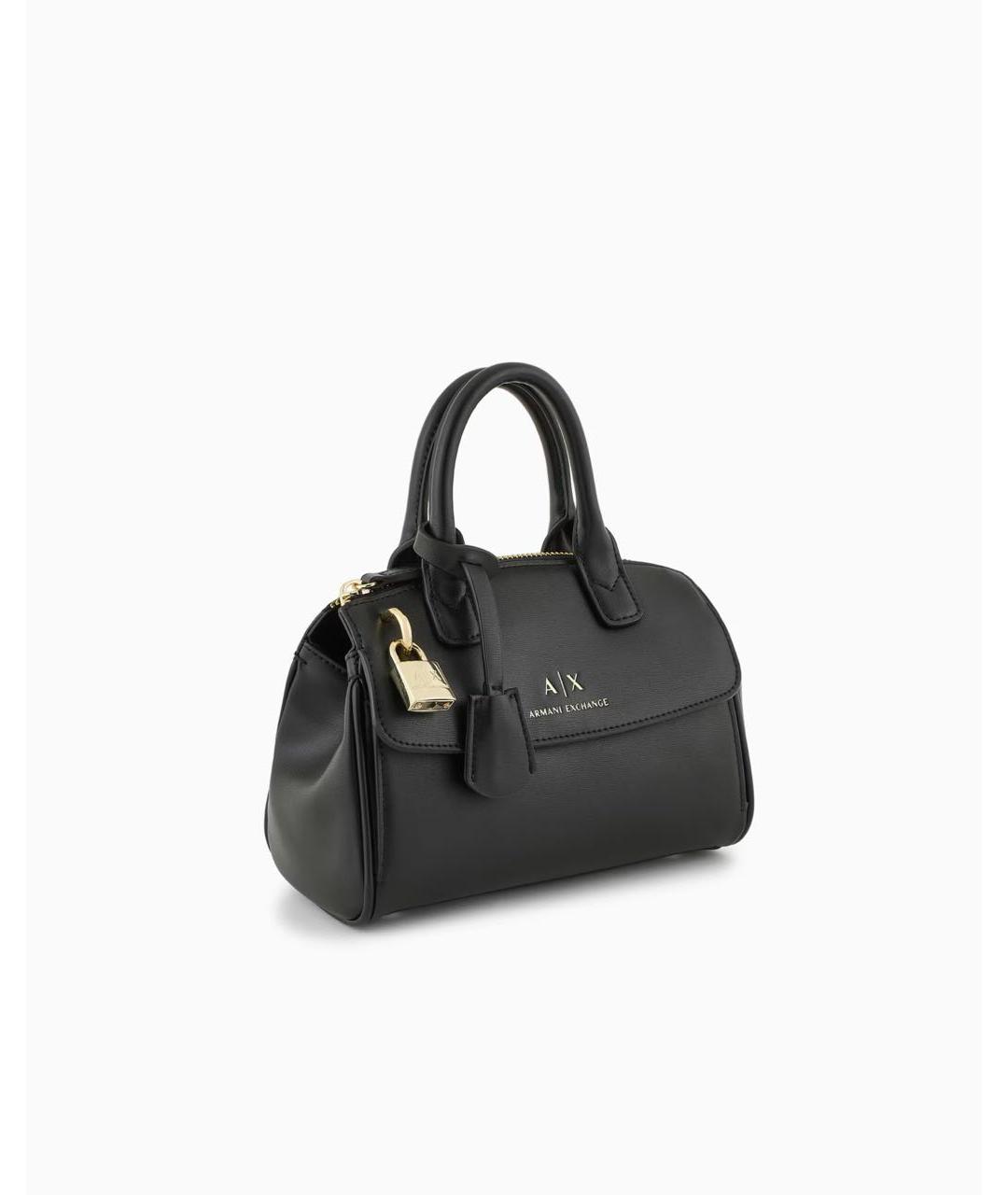 ARMANI EXCHANGE Черная сумка с короткими ручками из искусственной кожи, фото 2