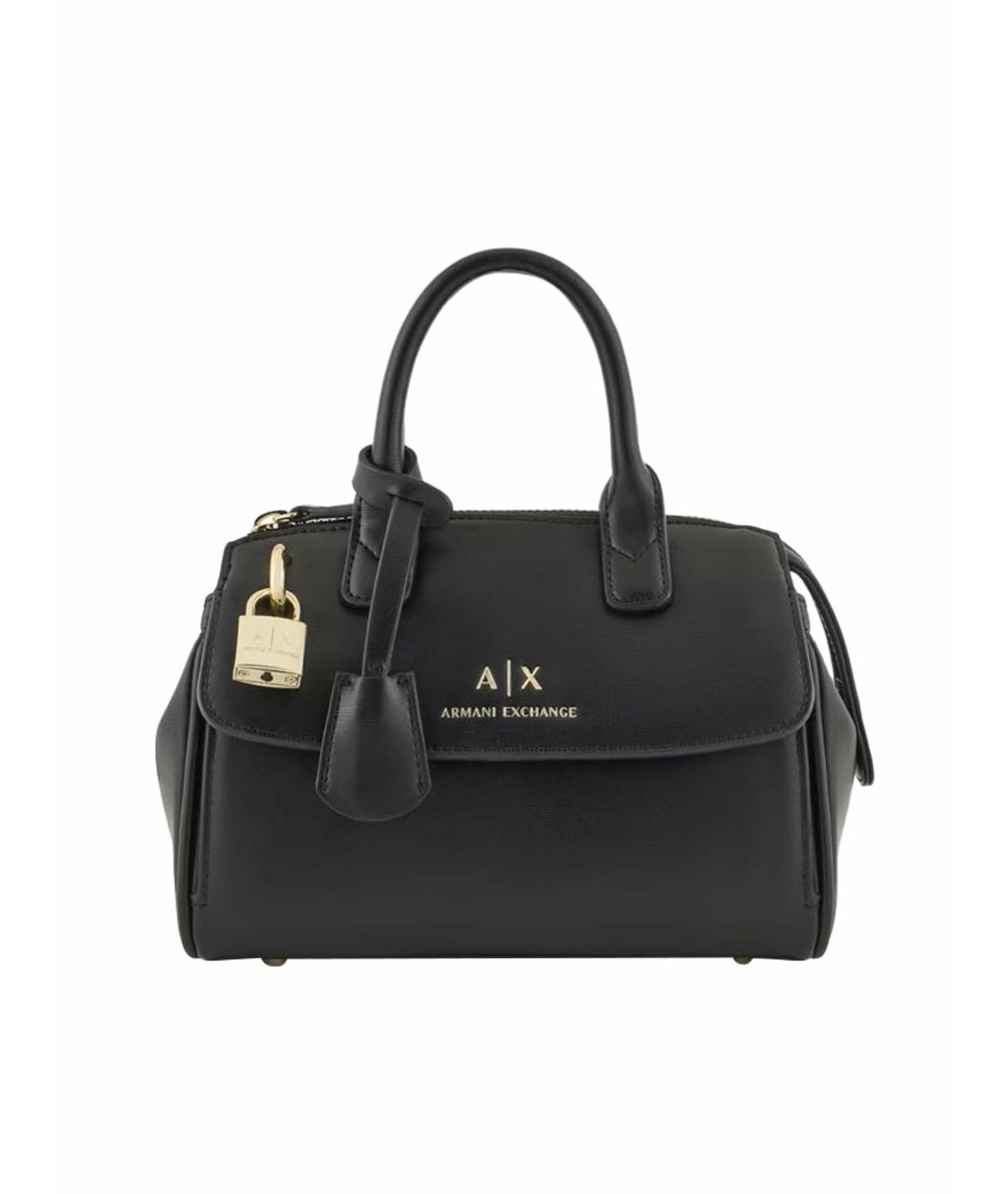 ARMANI EXCHANGE Черная сумка с короткими ручками из искусственной кожи, фото 1