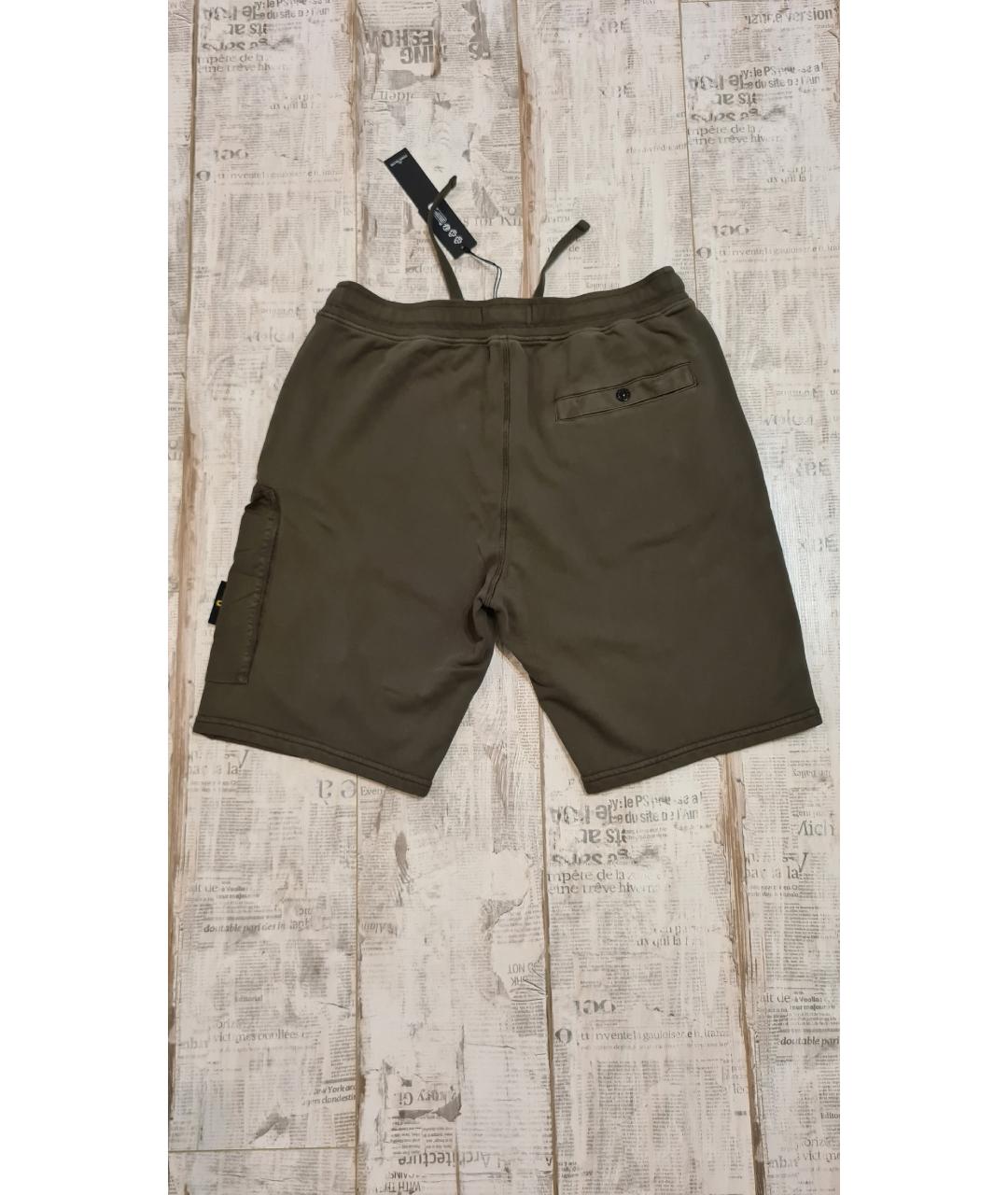 STONE ISLAND Хаки хлопковые шорты, фото 7