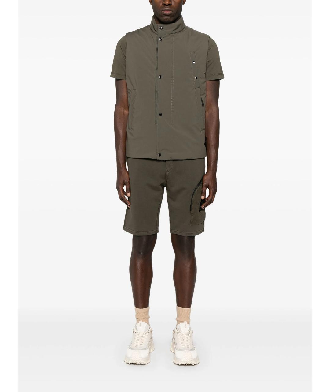 STONE ISLAND Хаки хлопковые шорты, фото 3