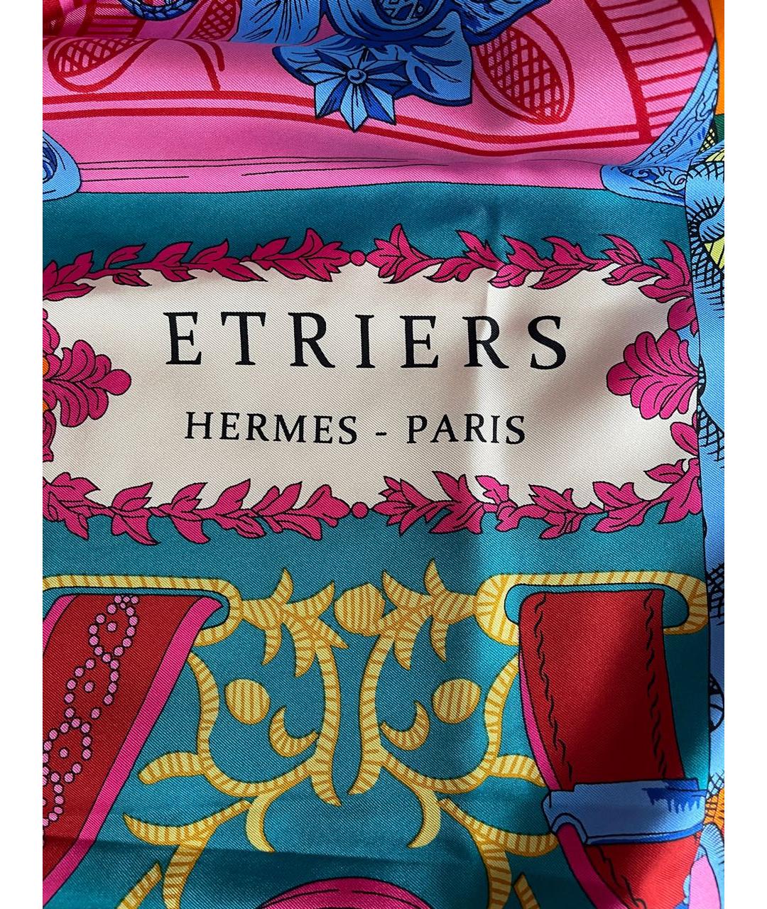 HERMES Мульти шелковый платок, фото 5