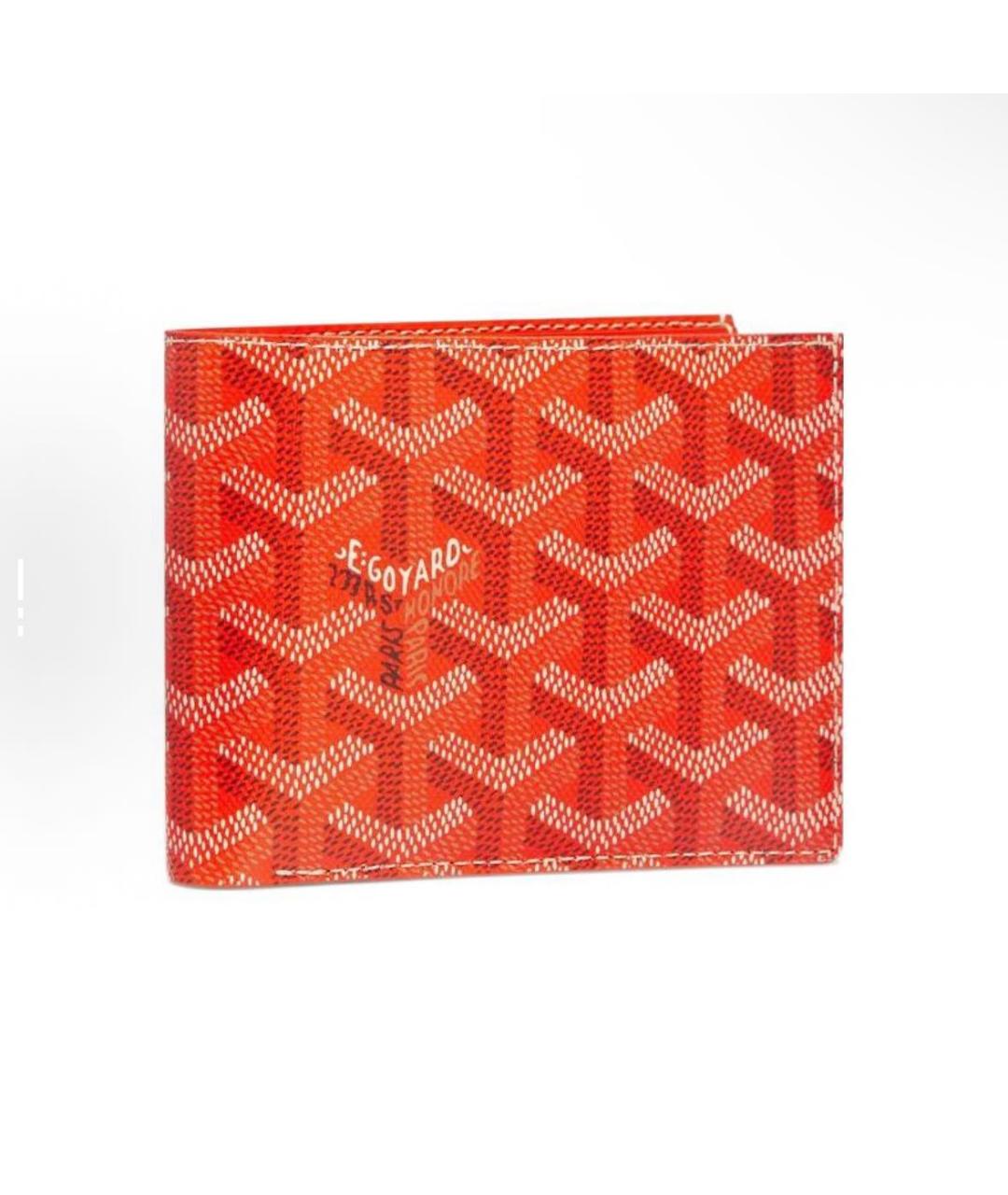GOYARD Оранжевый кожаный кошелек, фото 4