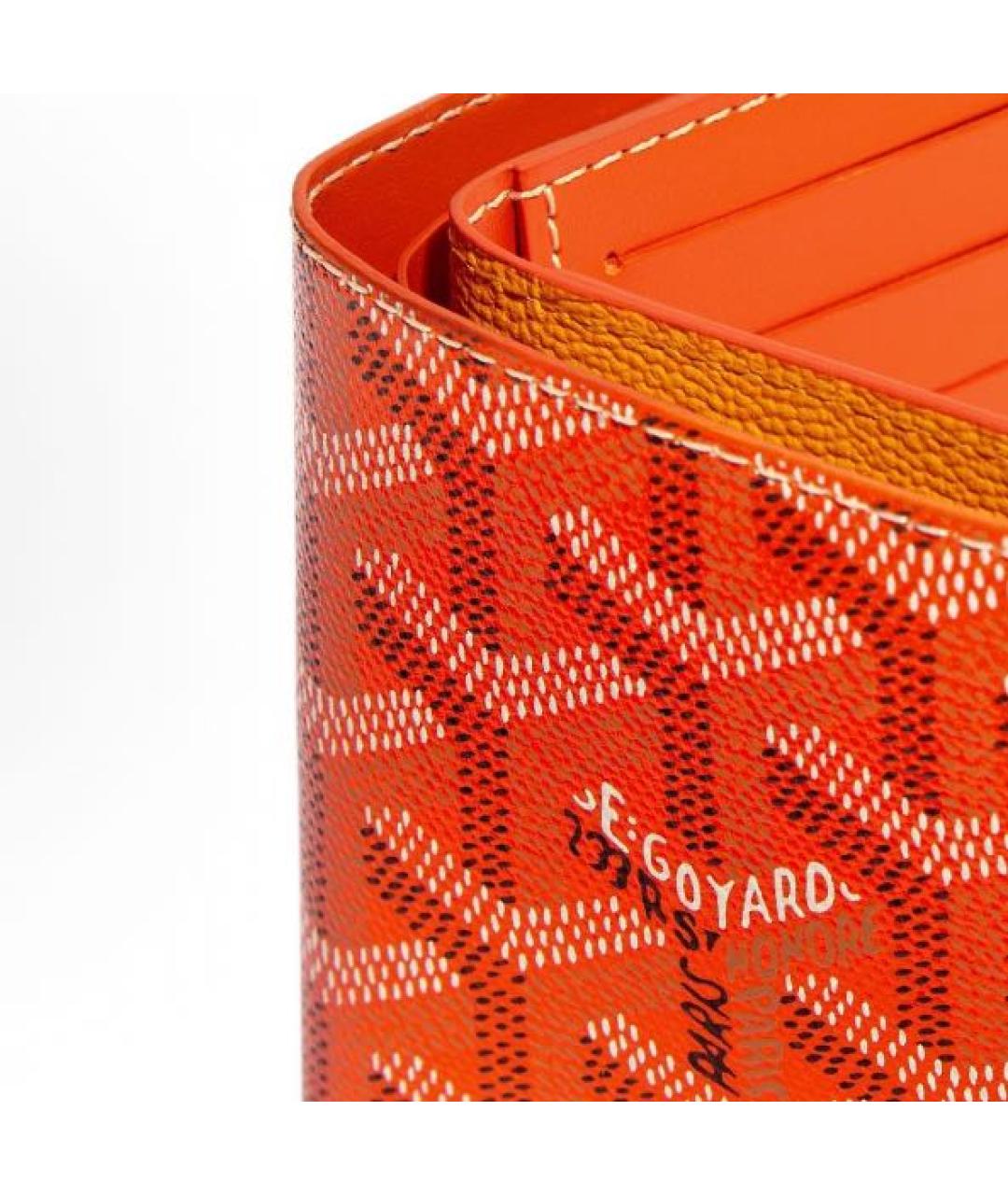 GOYARD Оранжевый кожаный кошелек, фото 3