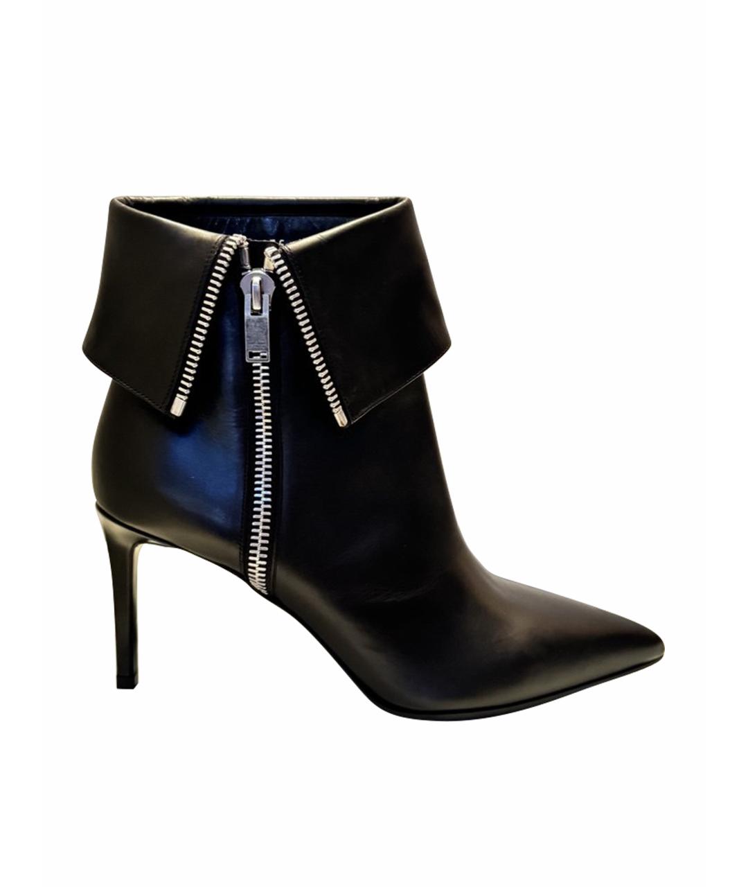SAINT LAURENT Черные кожаные ботильоны, фото 1