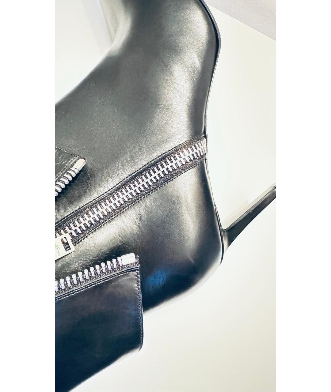 SAINT LAURENT Черные кожаные ботильоны, фото 6