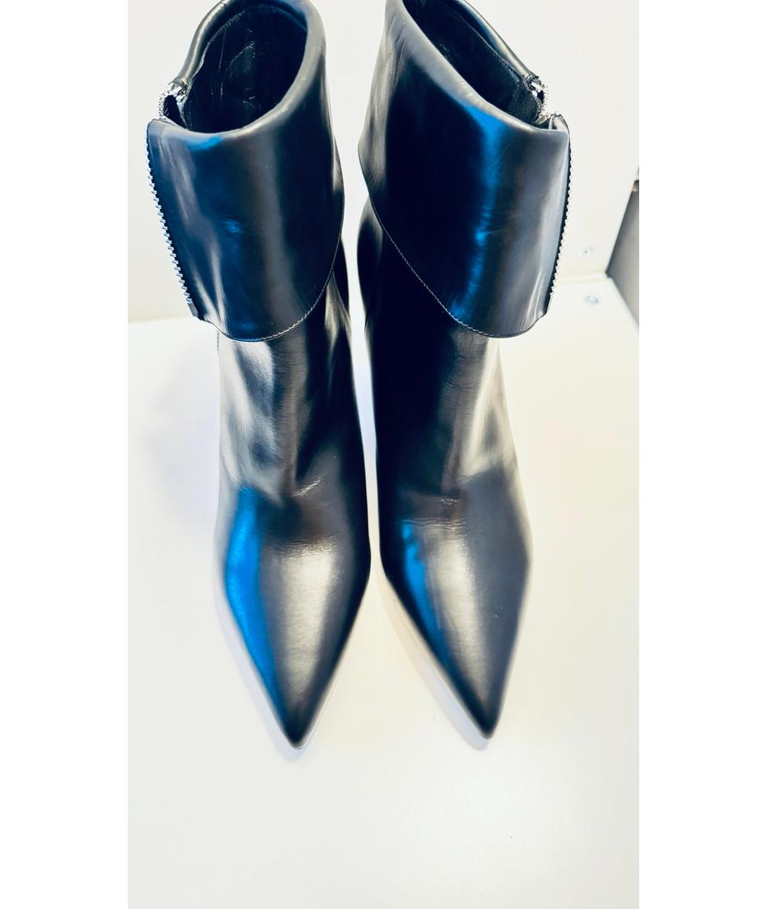 SAINT LAURENT Черные кожаные ботильоны, фото 2