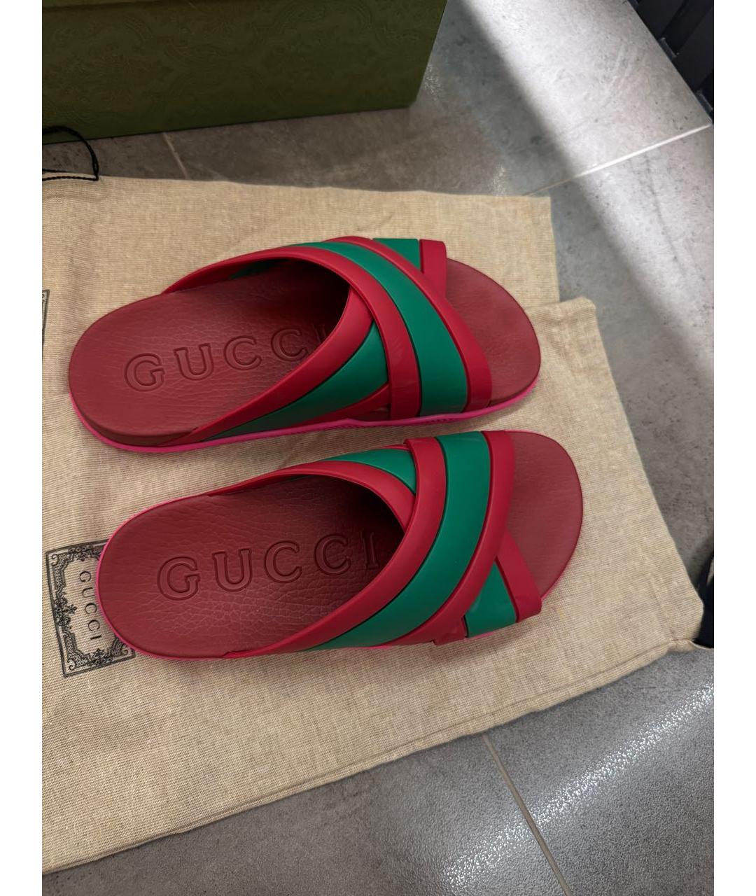 GUCCI Мульти резиновые шлепанцы, фото 3