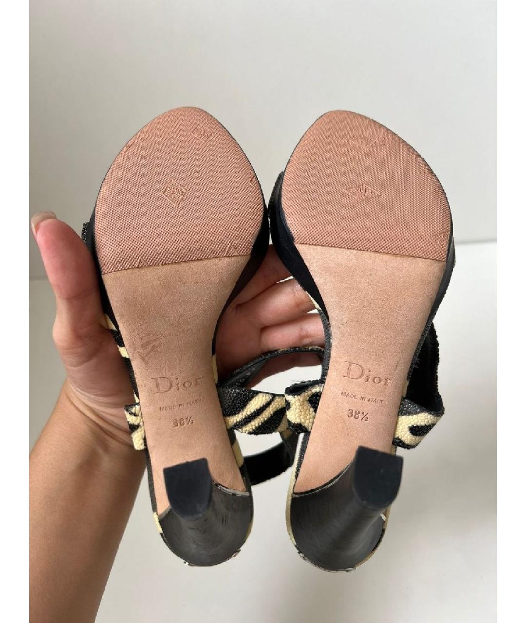 CHRISTIAN DIOR Кожаные босоножки, фото 7