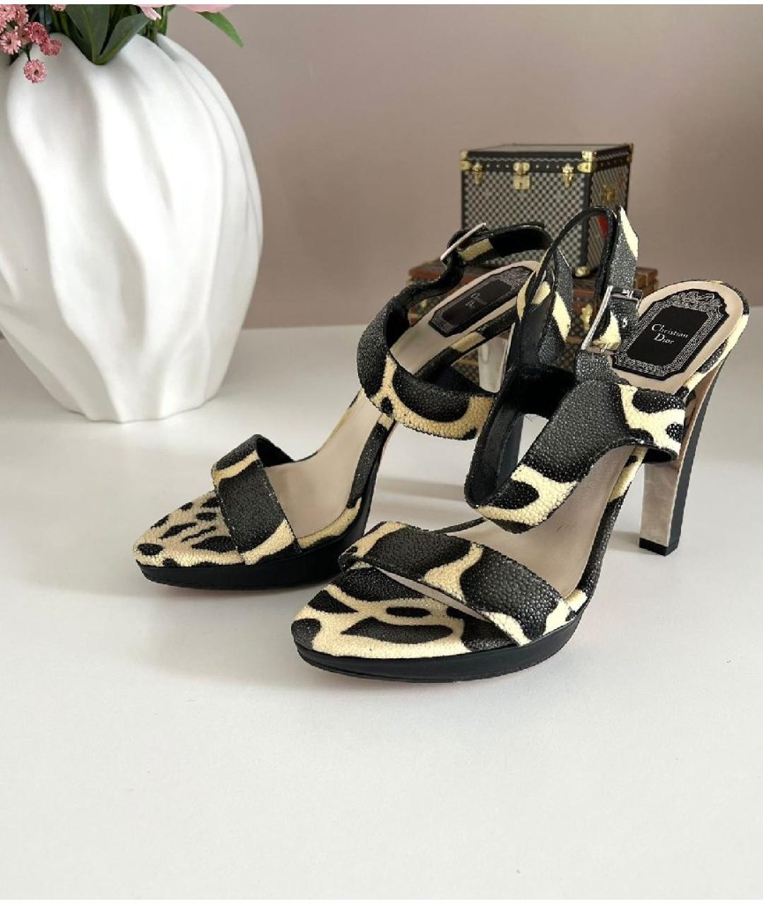 CHRISTIAN DIOR Кожаные босоножки, фото 3