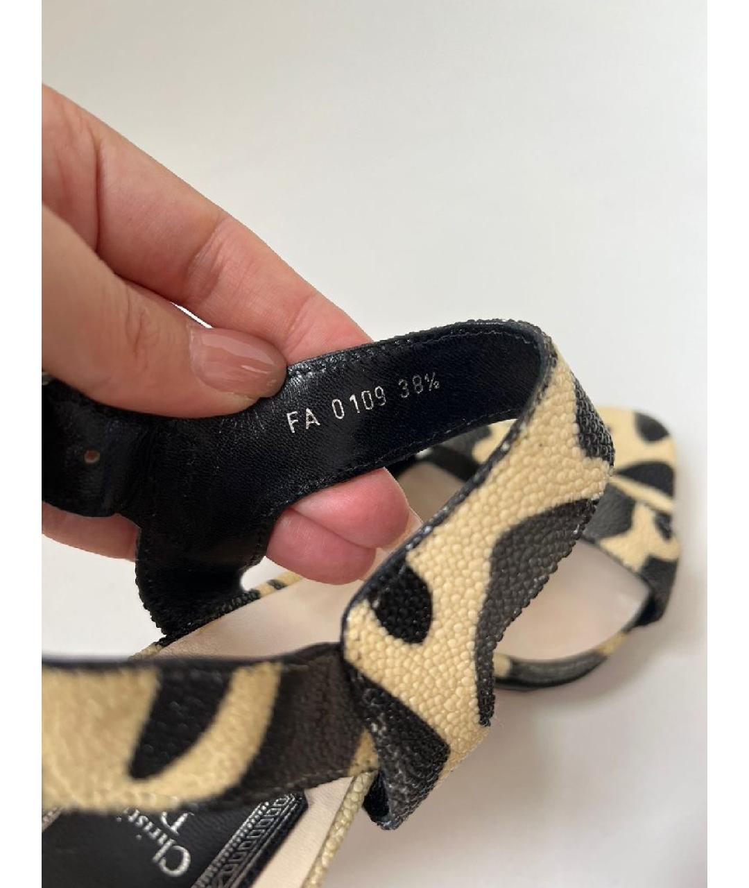 CHRISTIAN DIOR Кожаные босоножки, фото 8