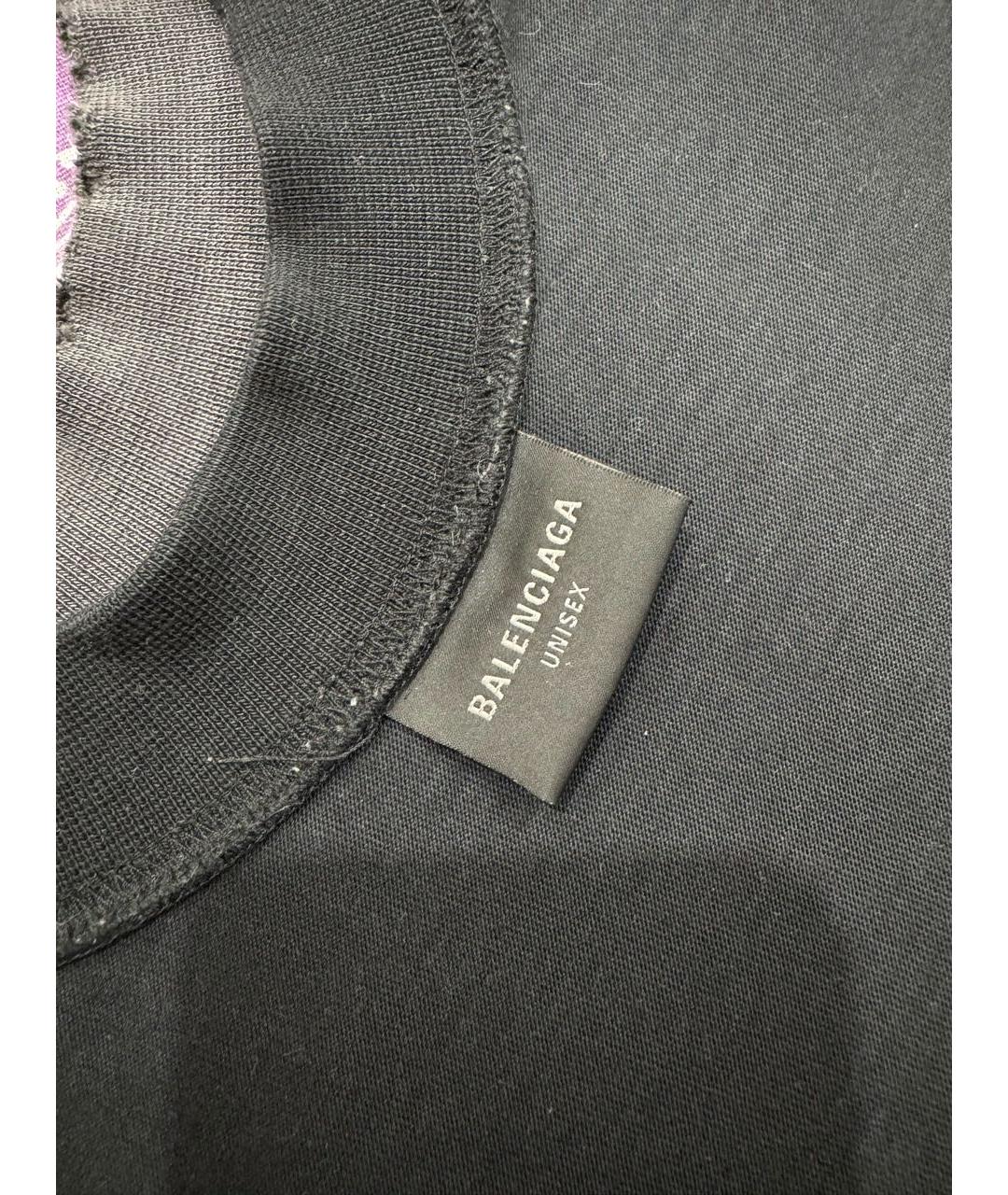 BALENCIAGA Антрацитовая хлопковая футболка, фото 3
