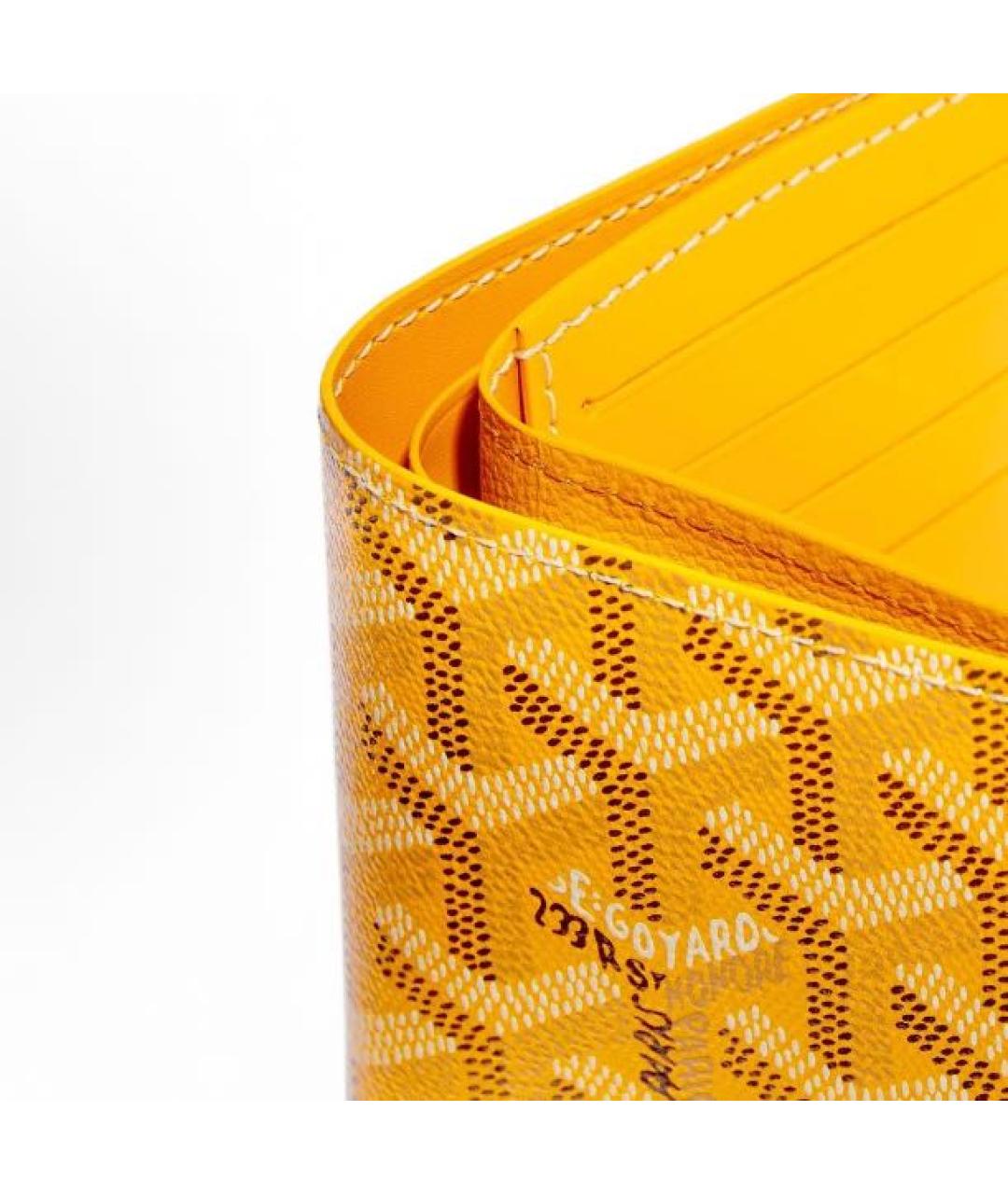 GOYARD Желтый кожаный кошелек, фото 3