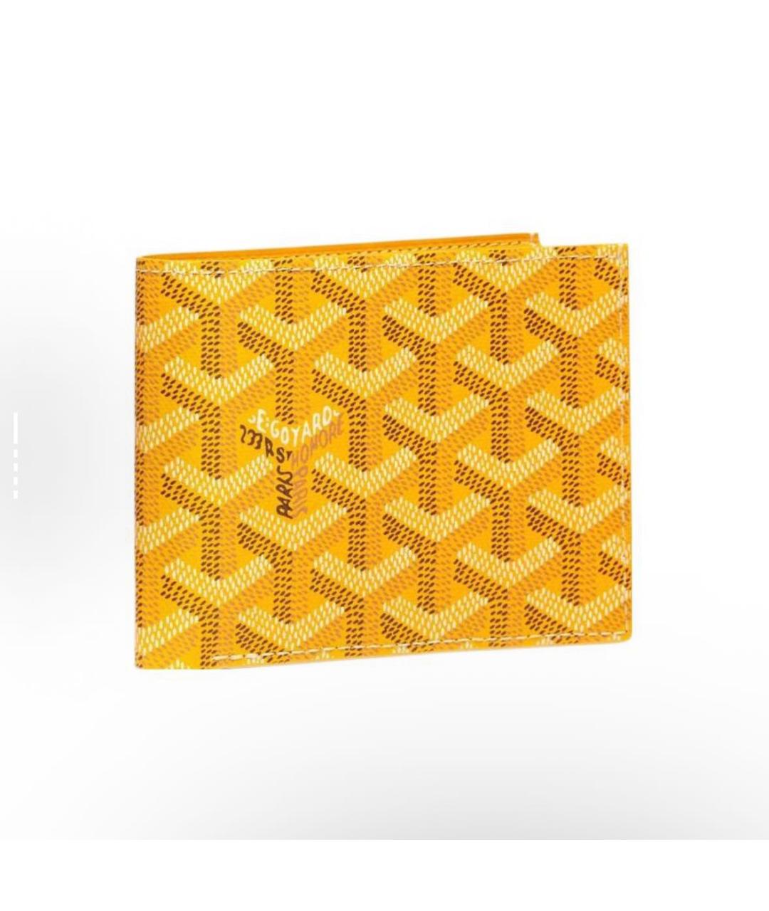GOYARD Желтый кожаный кошелек, фото 4