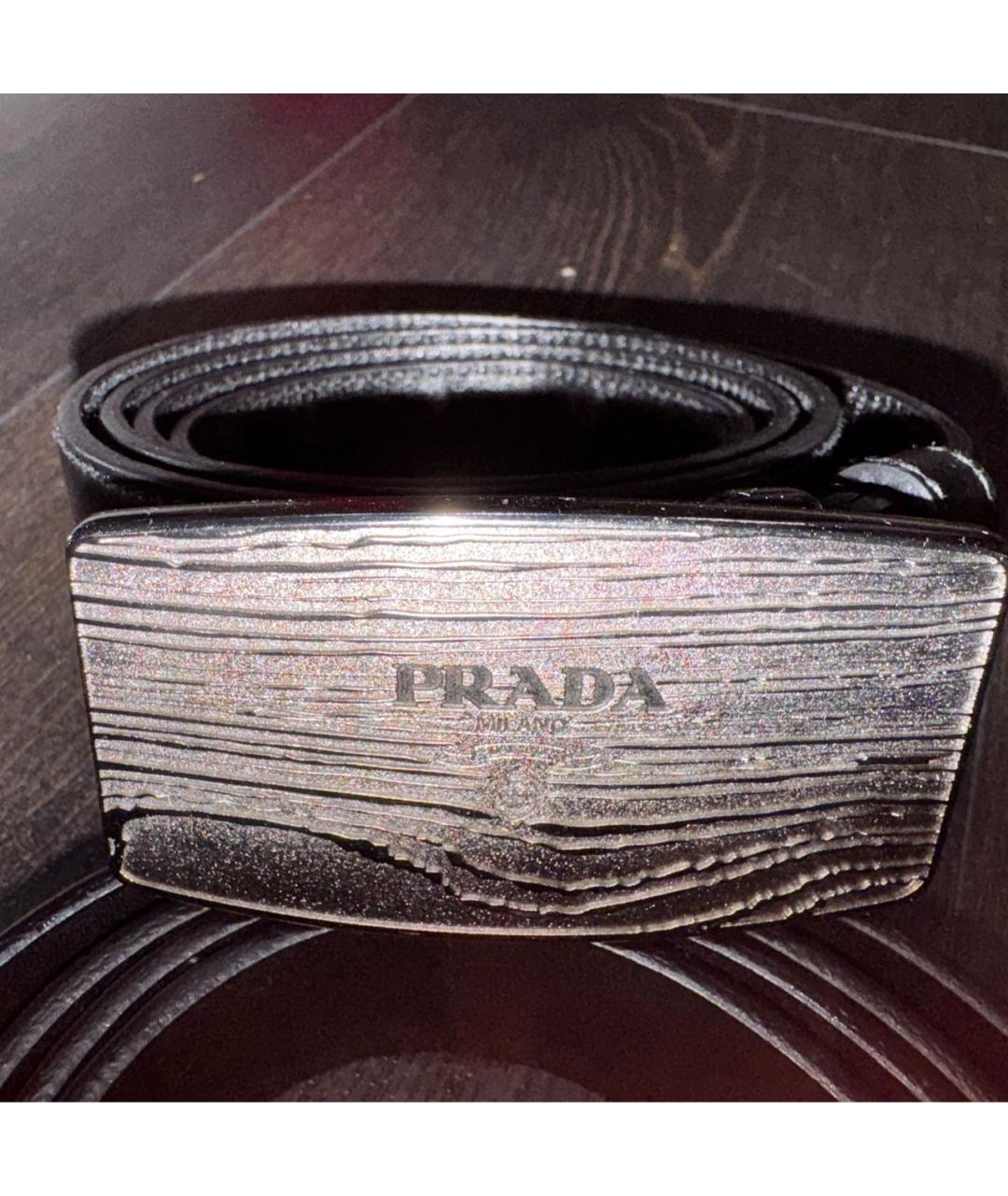 PRADA Черный кожаный ремень, фото 9