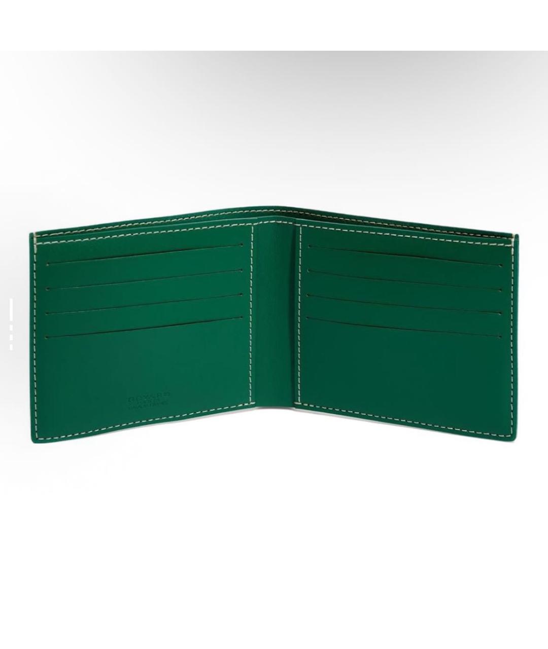 GOYARD Зеленый кожаный кошелек, фото 2