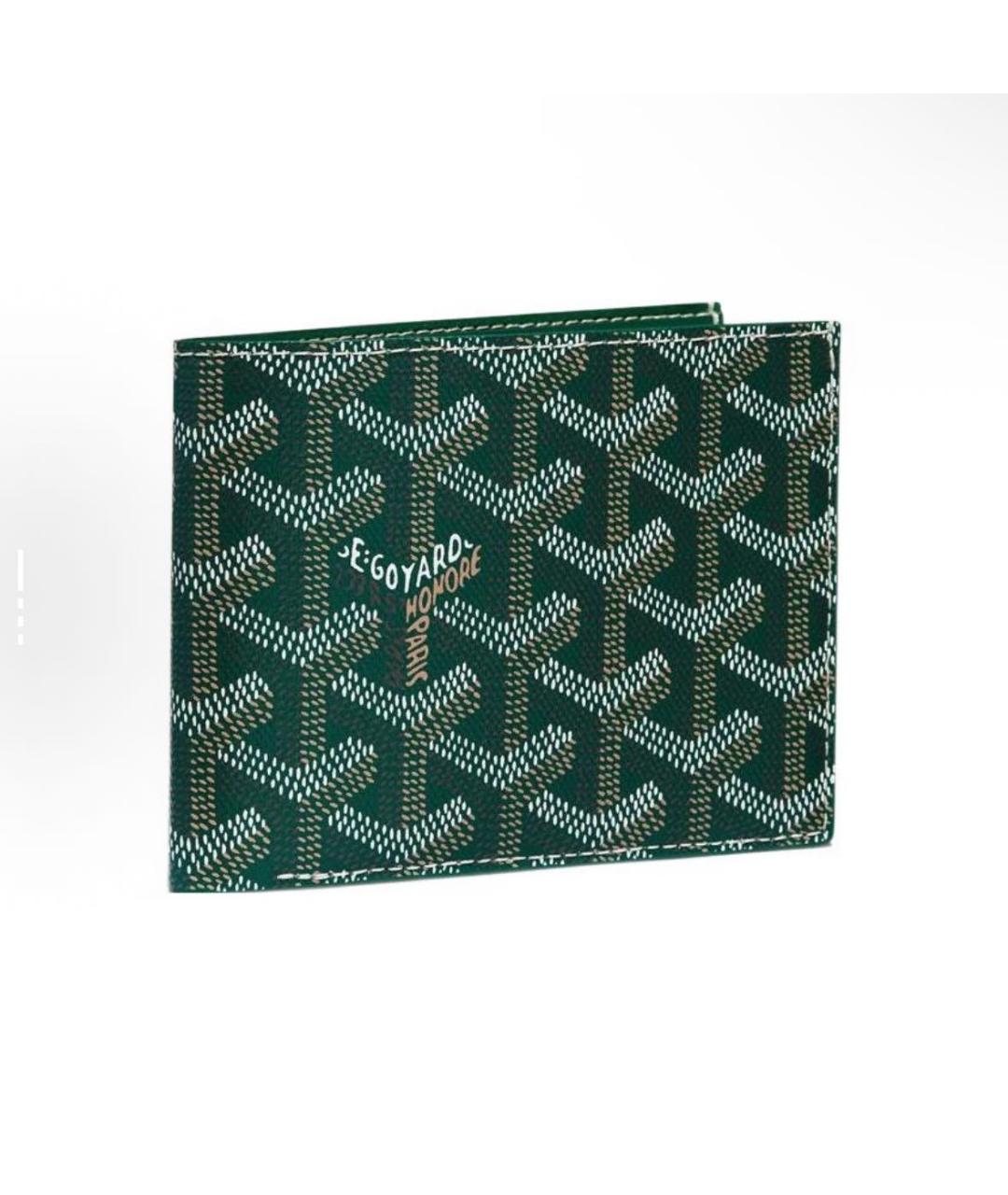 GOYARD Зеленый кожаный кошелек, фото 4