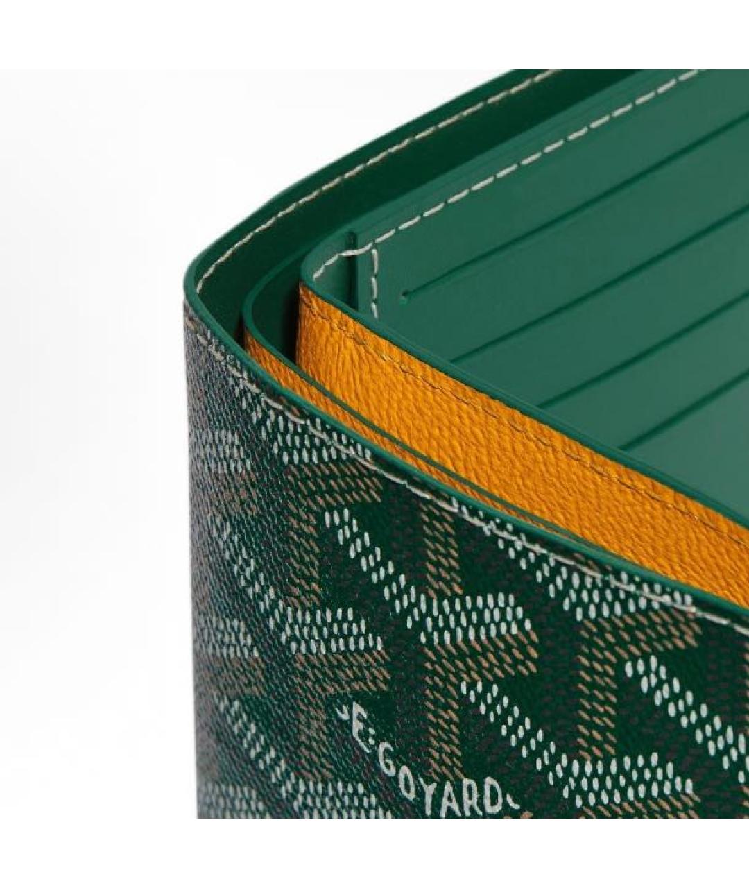 GOYARD Зеленый кожаный кошелек, фото 3