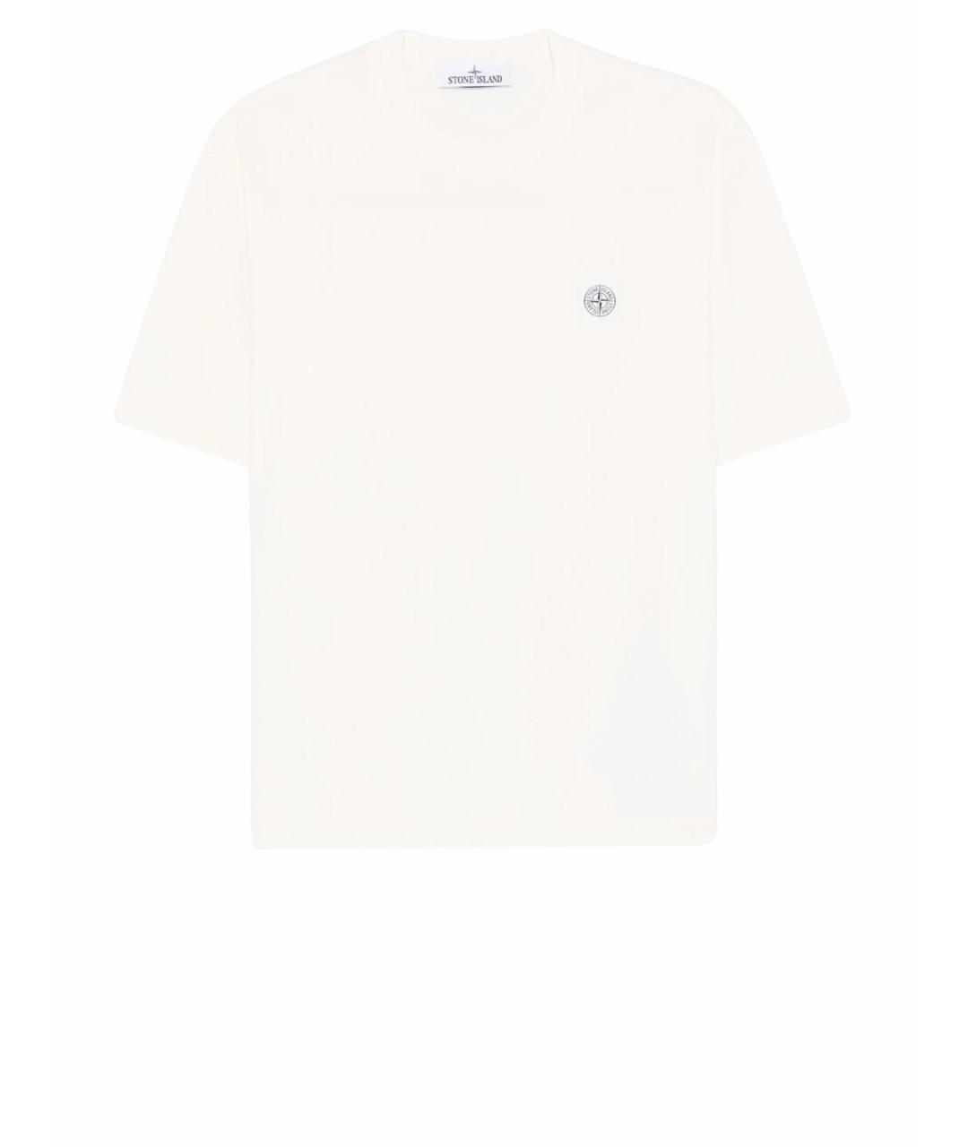 STONE ISLAND Бежевая хлопковая футболка, фото 1