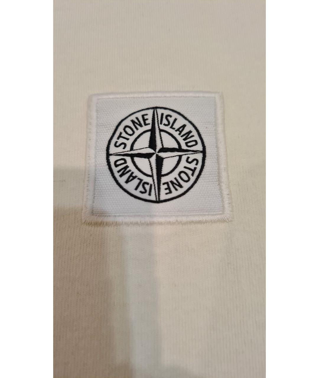 STONE ISLAND Бежевая хлопковая футболка, фото 5