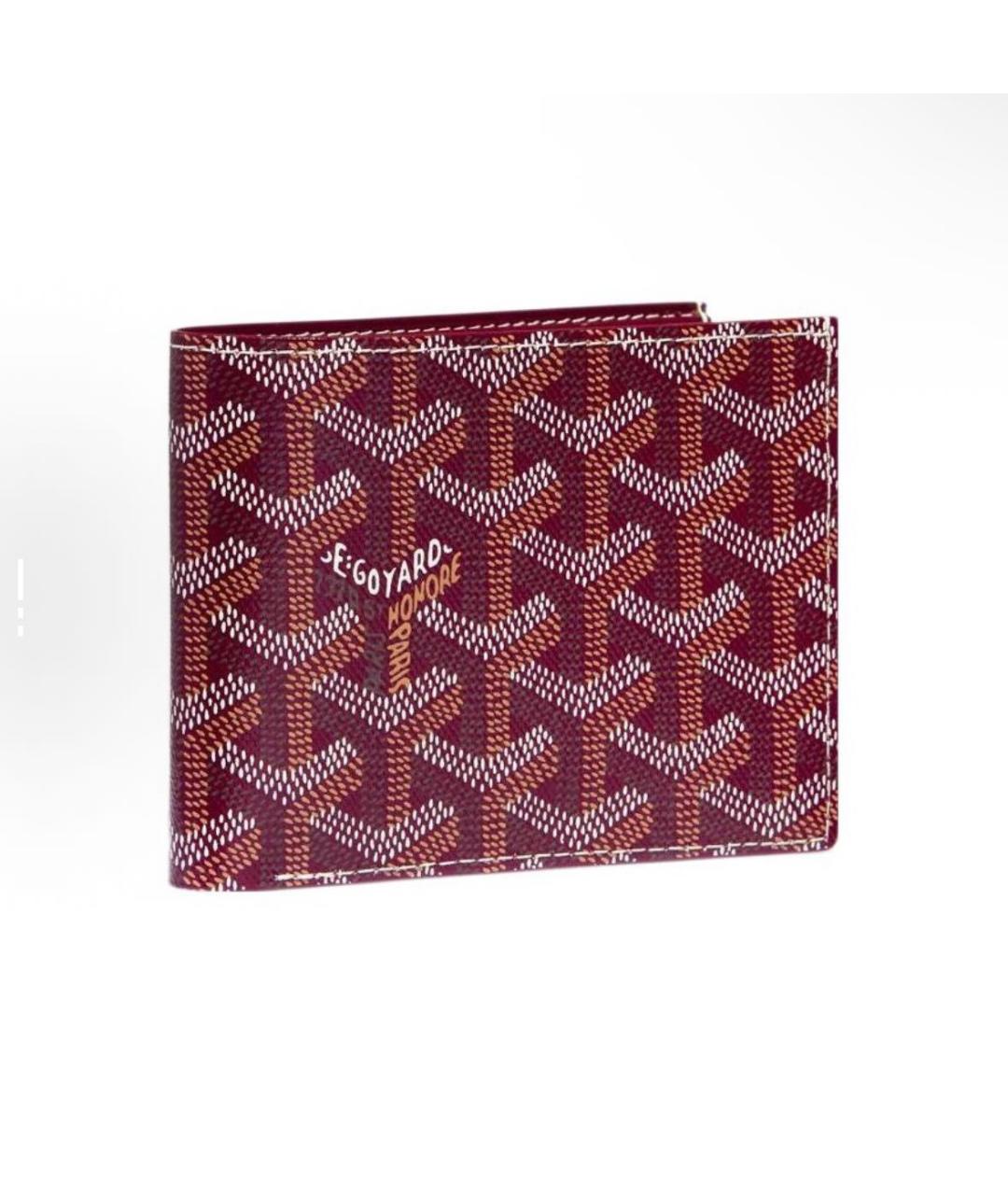 GOYARD Бордовый кожаный кошелек, фото 4