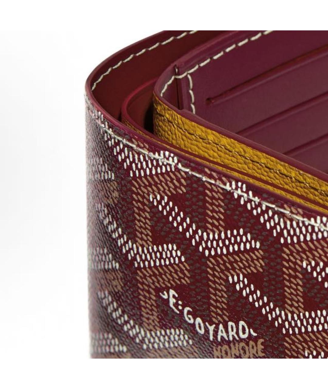 GOYARD Бордовый кожаный кошелек, фото 3