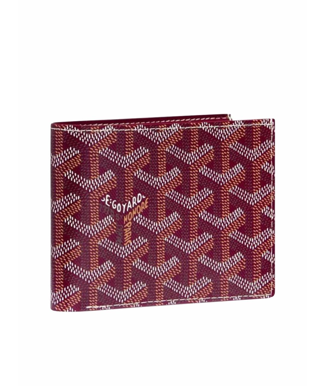 GOYARD Бордовый кожаный кошелек, фото 1